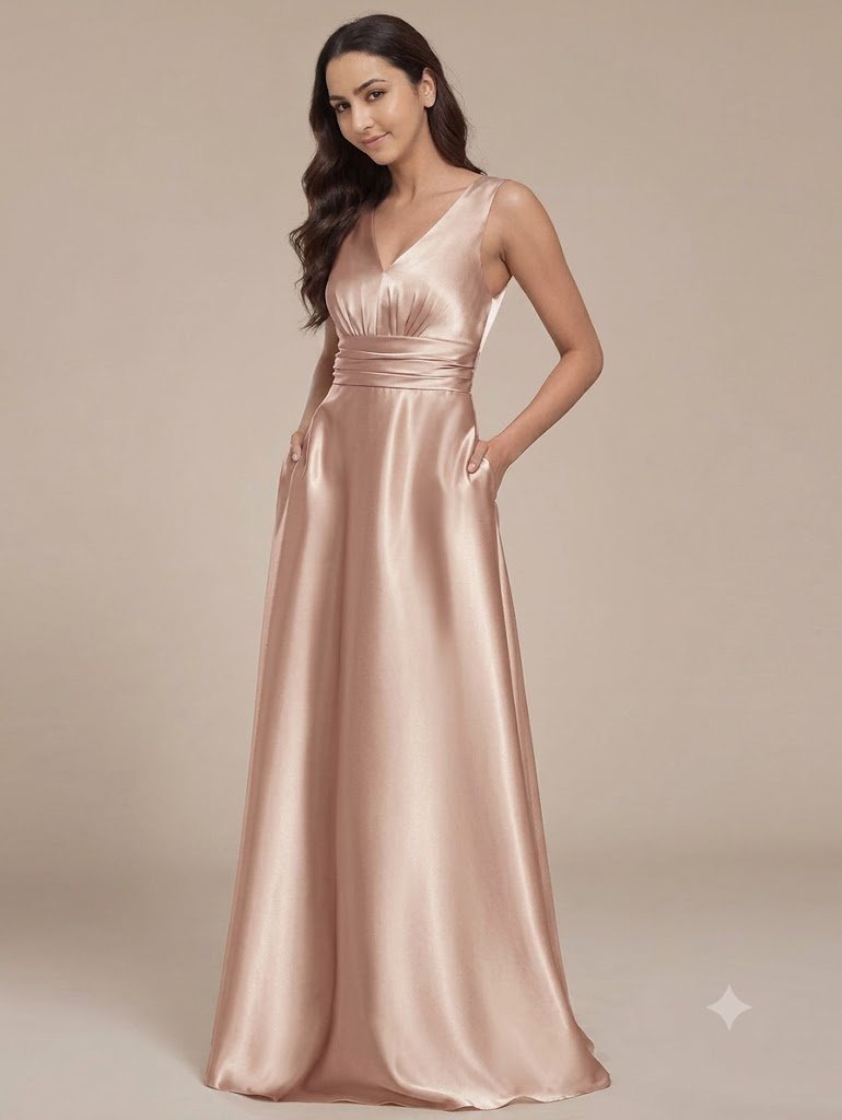 Robe soirée longue taille M en satin 
