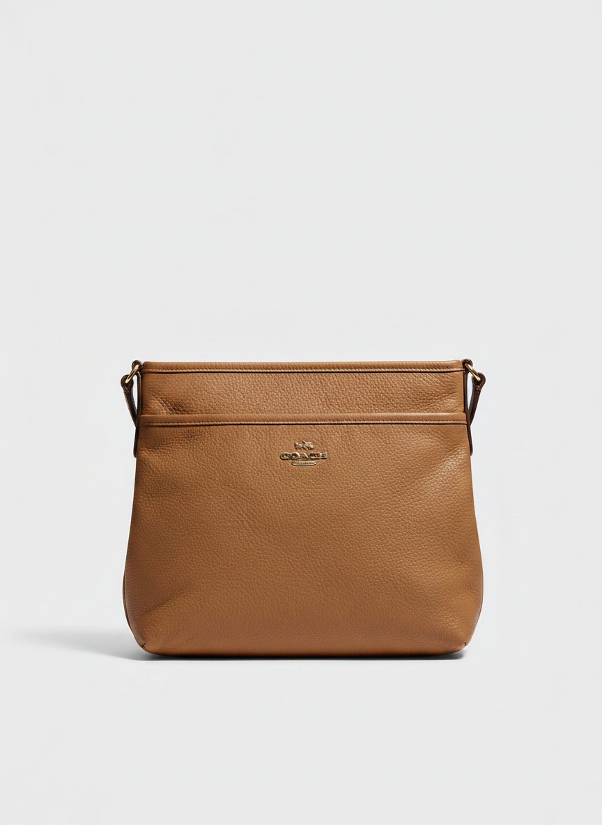 Bandoulière coach camel/ marron