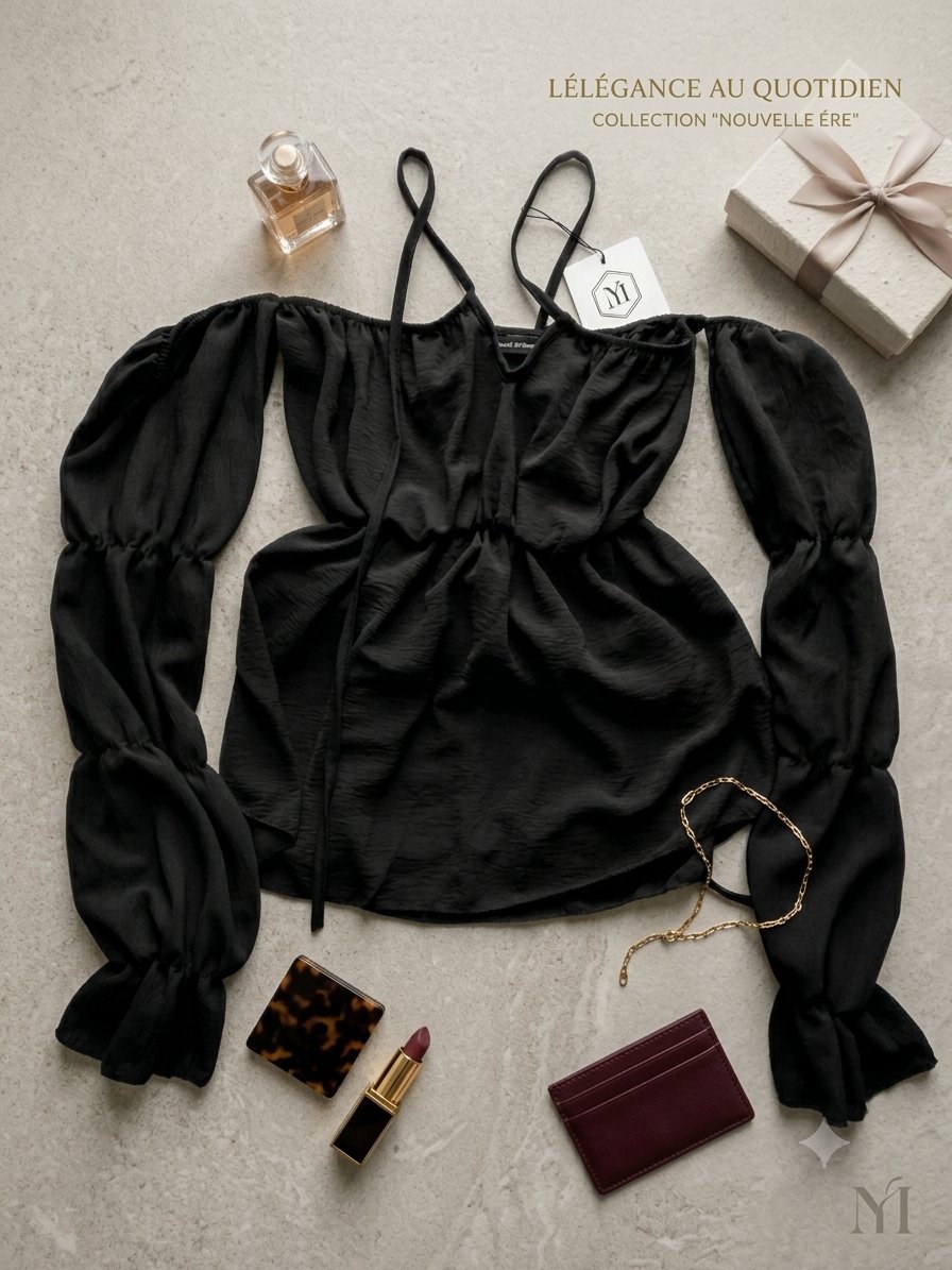 ✨ Top noir épaules taille S M marque yimmy and co 