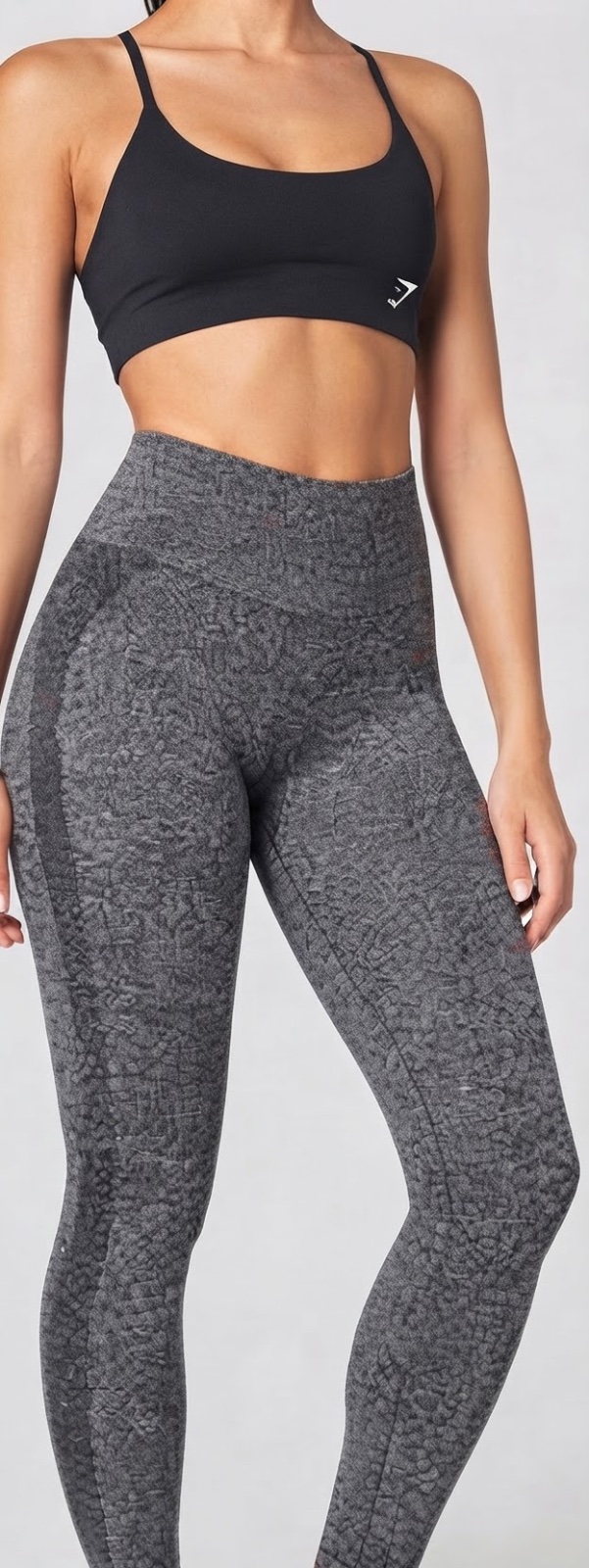 Legging Gymshark gris chiné taille haute 