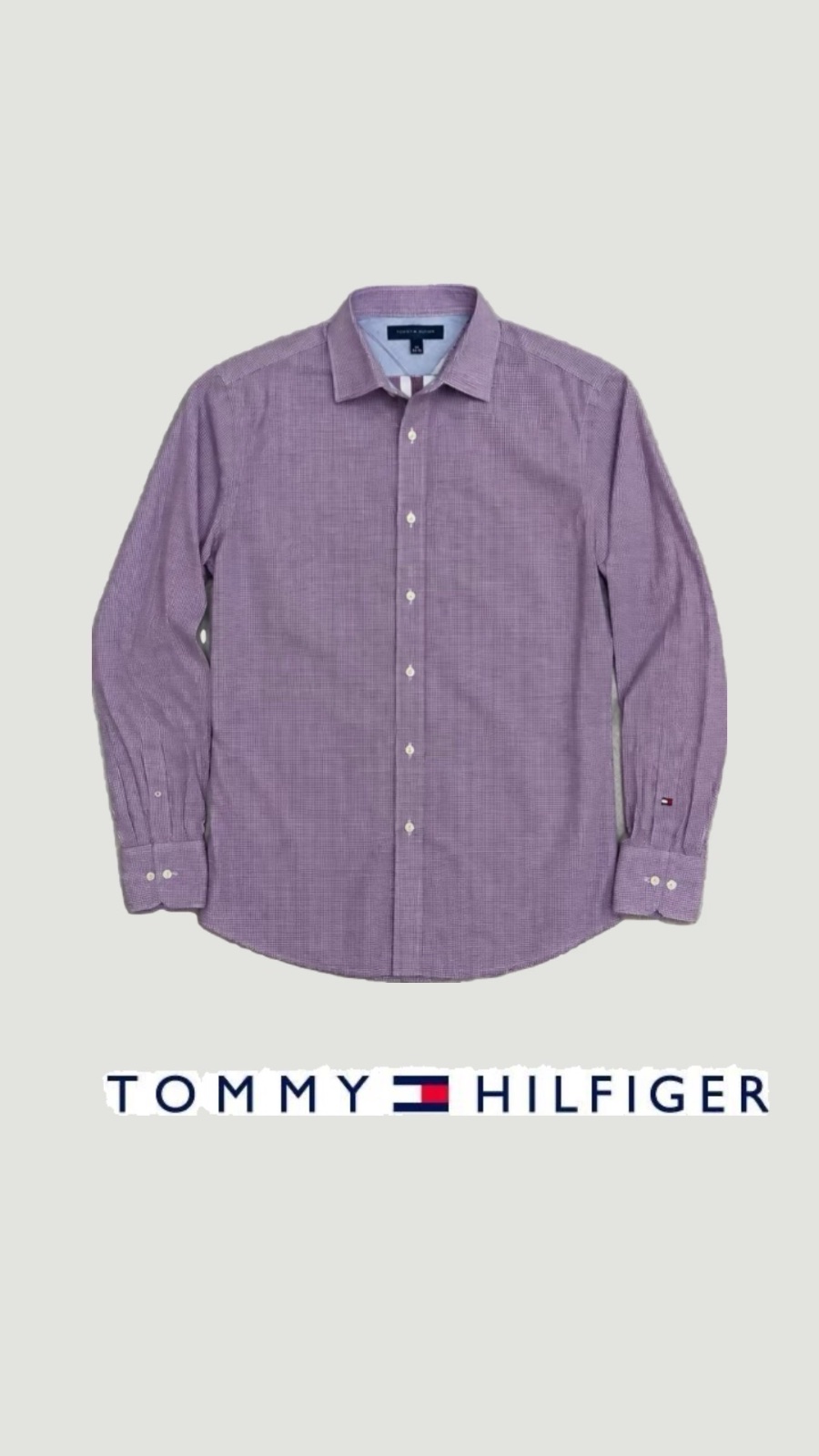 Chemise Tommy Hilfiger violette à carreaux – Taille L
