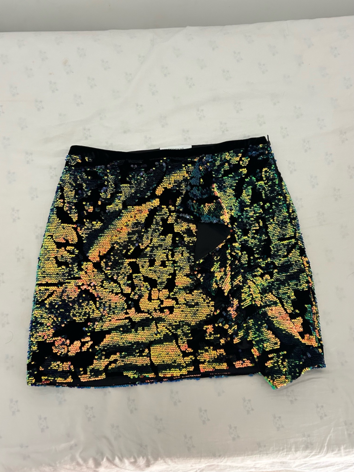 Jupe courte portefeuille à sequins Promod - Taille 42 (Neuve avec étiquette)