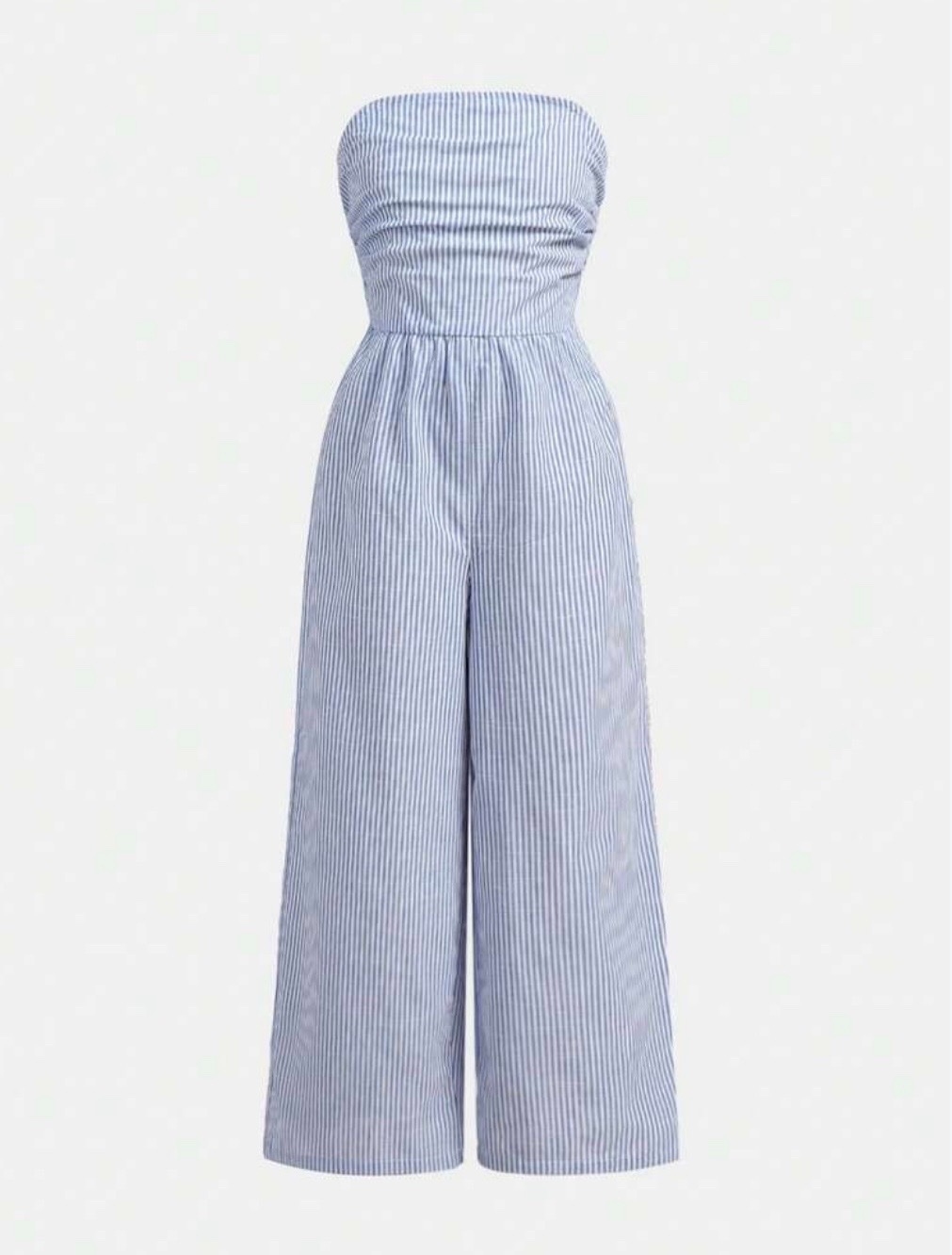 Combinaison Bustier Rayée Bleu et Blanc - Pantalon Large