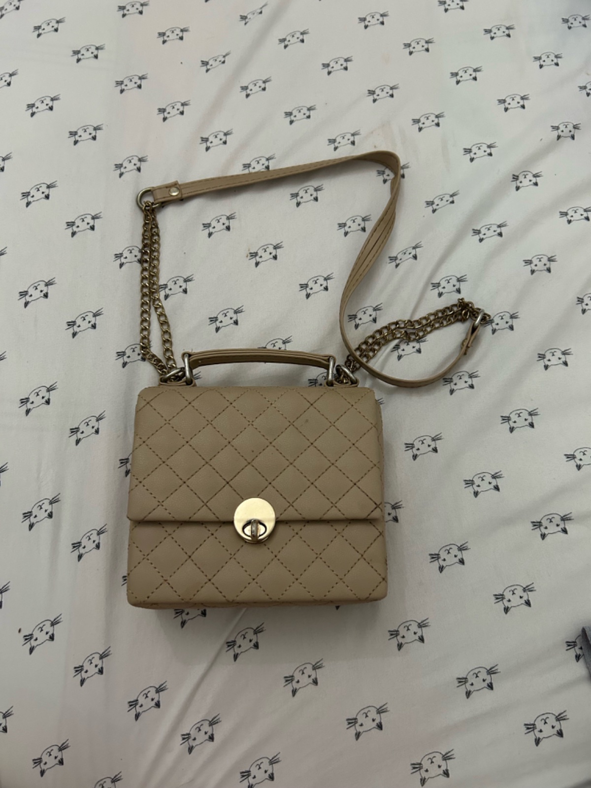 Sac à main w bandoulière matelassé beige - Élégant w chic