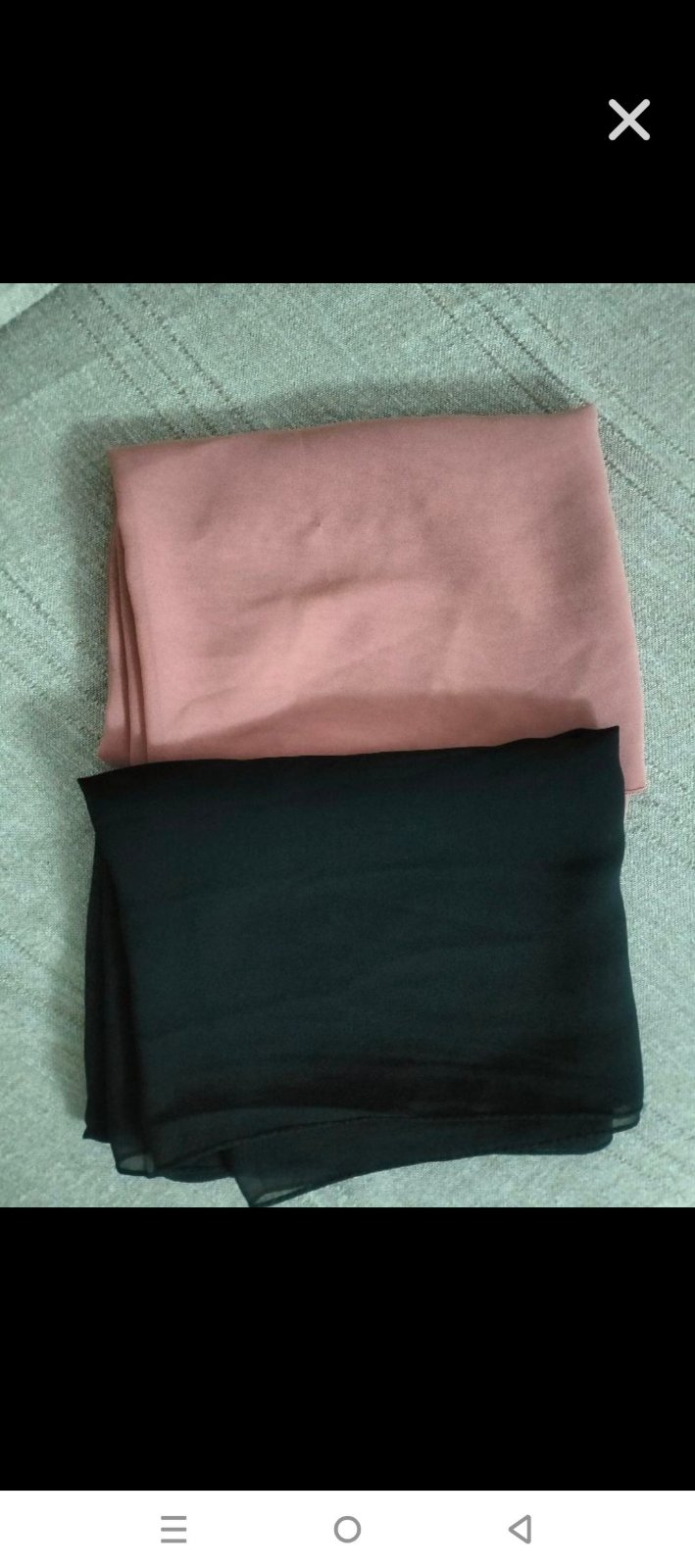 2 foulards chiffon rose et noir