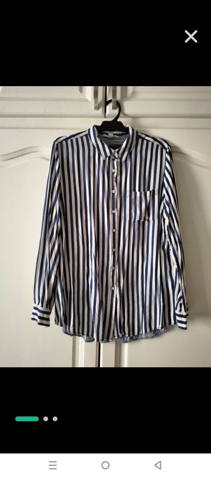 Chemise rayé taille L bleu marine