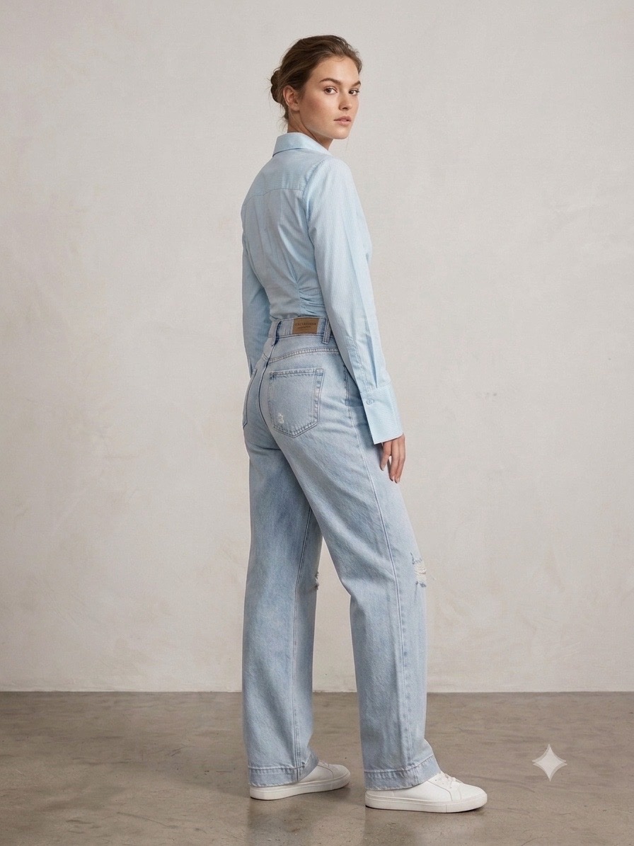 Set pantalon jeans et chemise 
