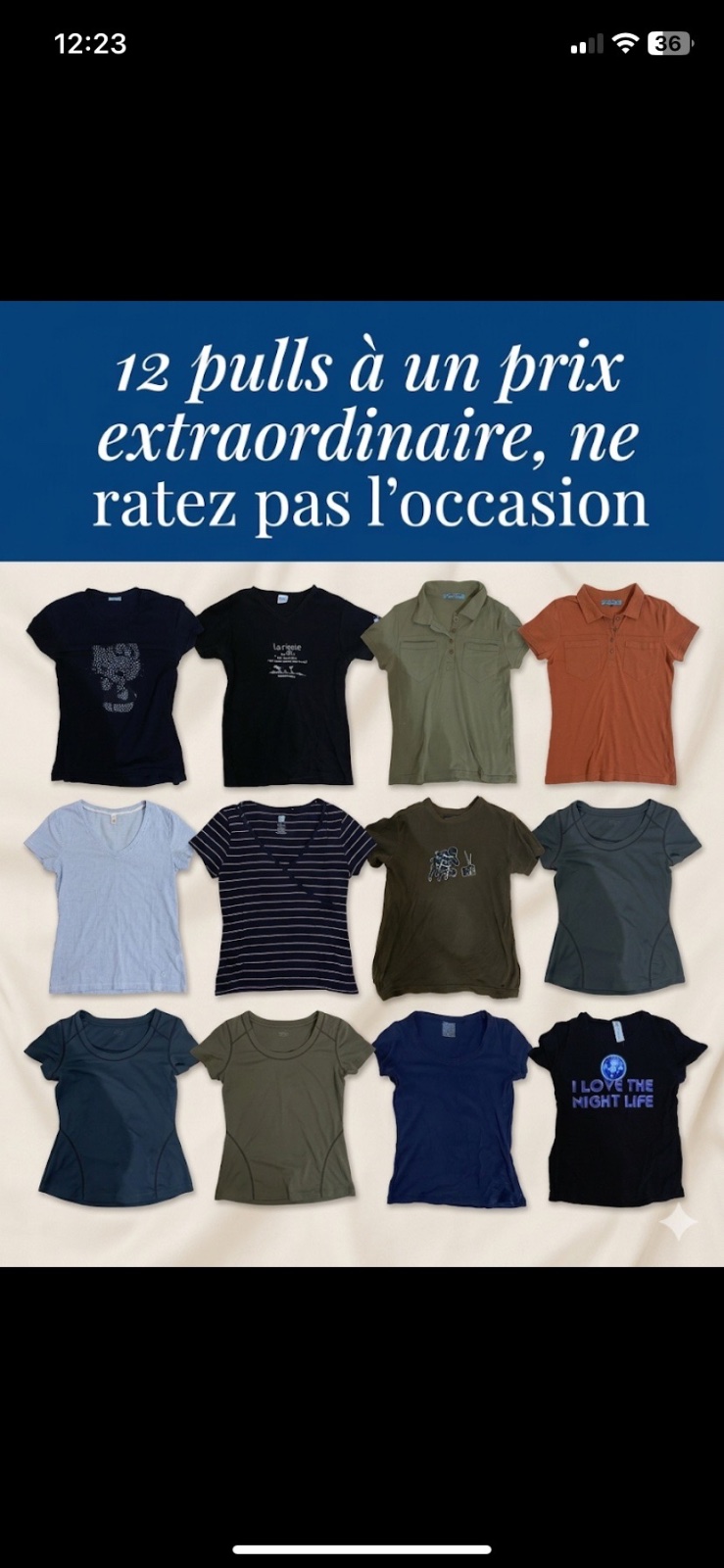 12 pulls de la tailles S