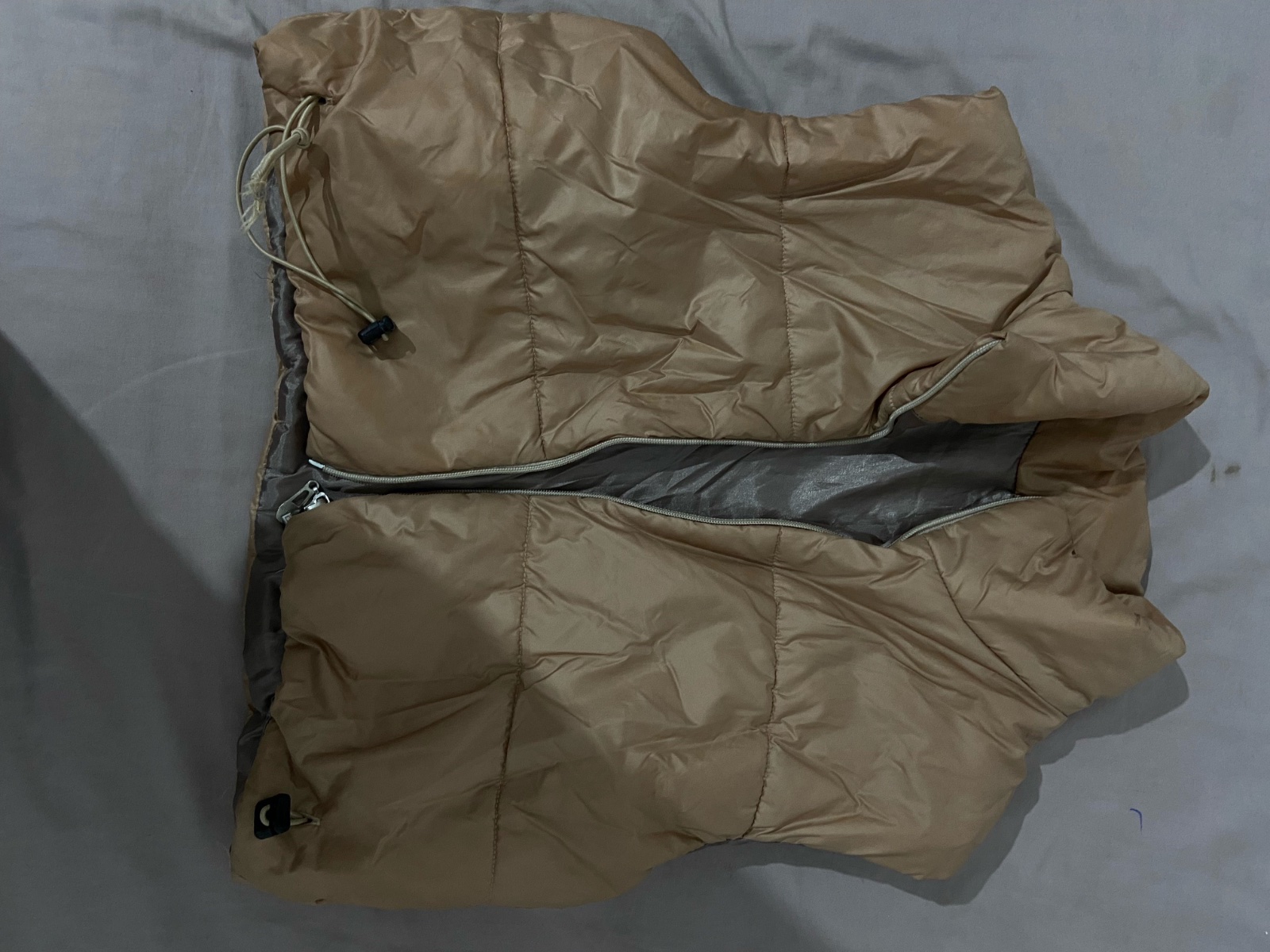 Doudoune sans manches beige / camel