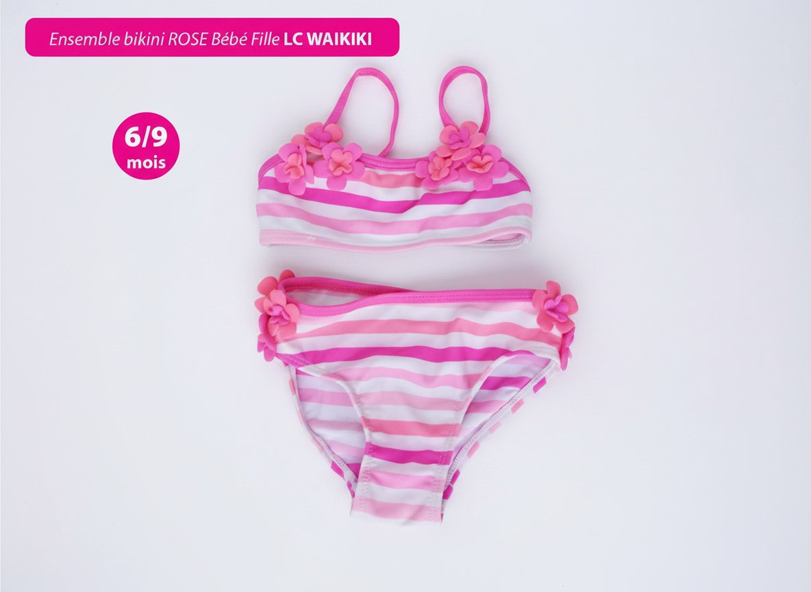 Ensemble Bikini Rose Bébé Fille