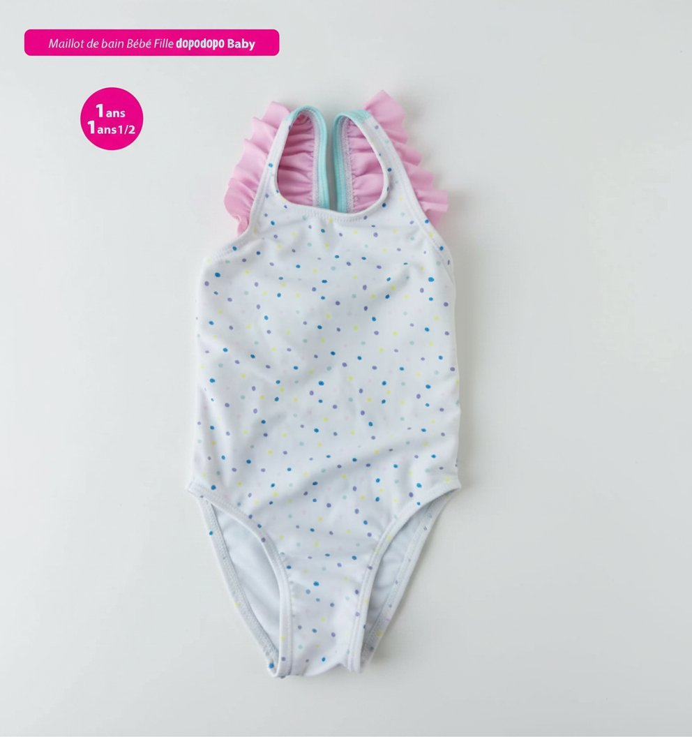 Maillot de bain fille à pois