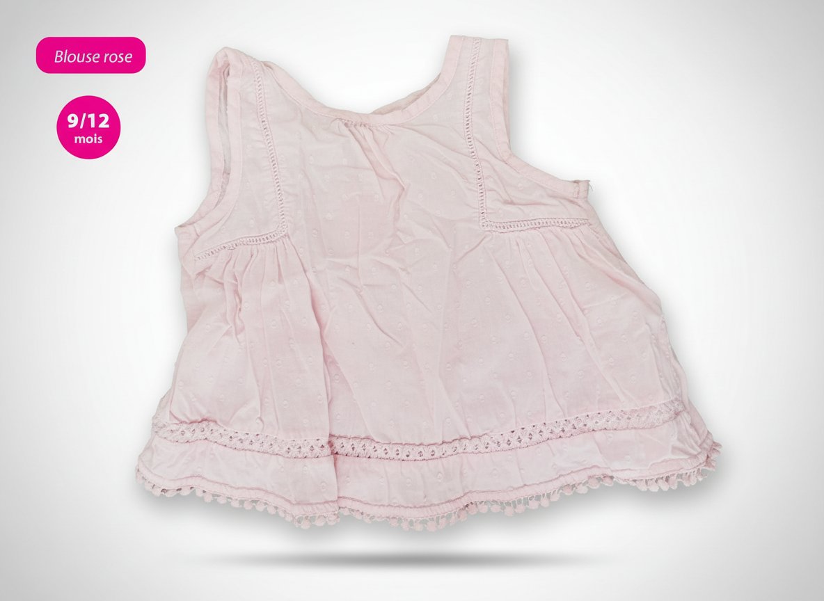 Blouse Rose :  9/12 Mois. Livraison sur toute la Tunisie 🇹🇳: #robefille #robebébéfille #blousebébéfille