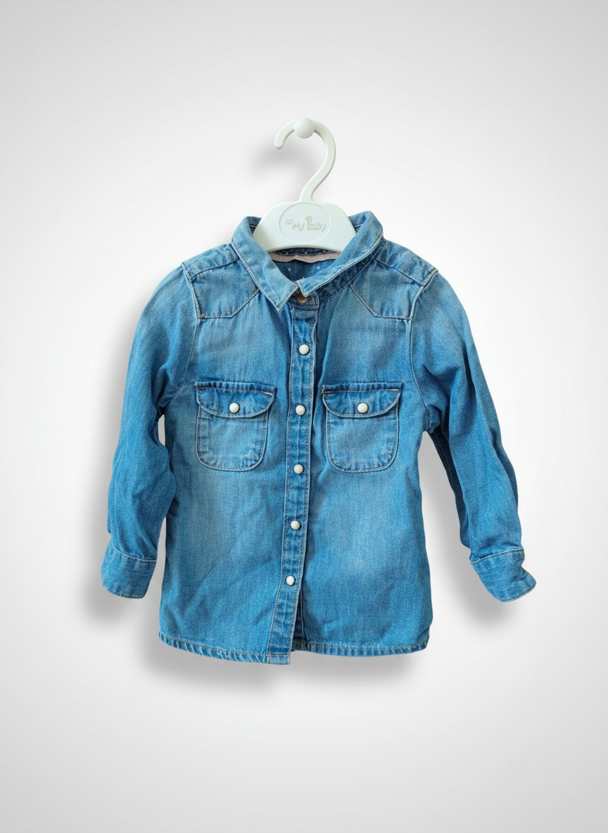 Chemise en jean bébé fille :