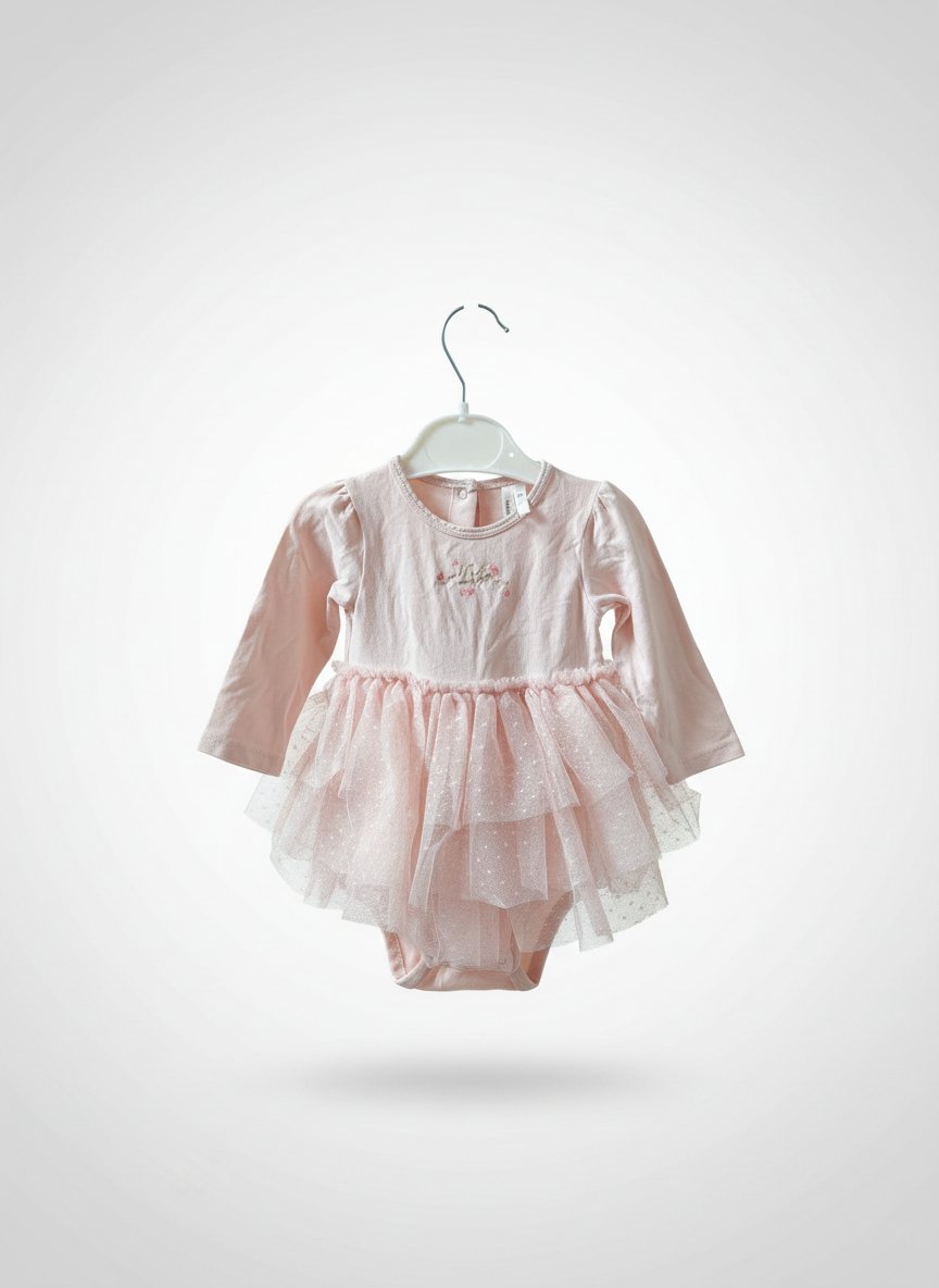 Robe body effet 2 en 1 avec tulle plumetis pour bébé fille Orchestra · Taille 6 mois / 67 cm · Très bon état