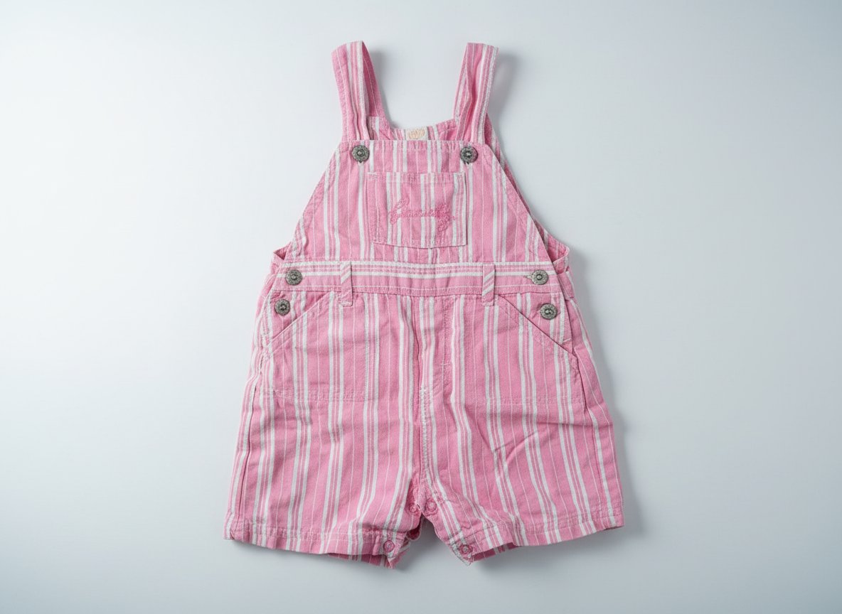 Salopette fille blanc et rose