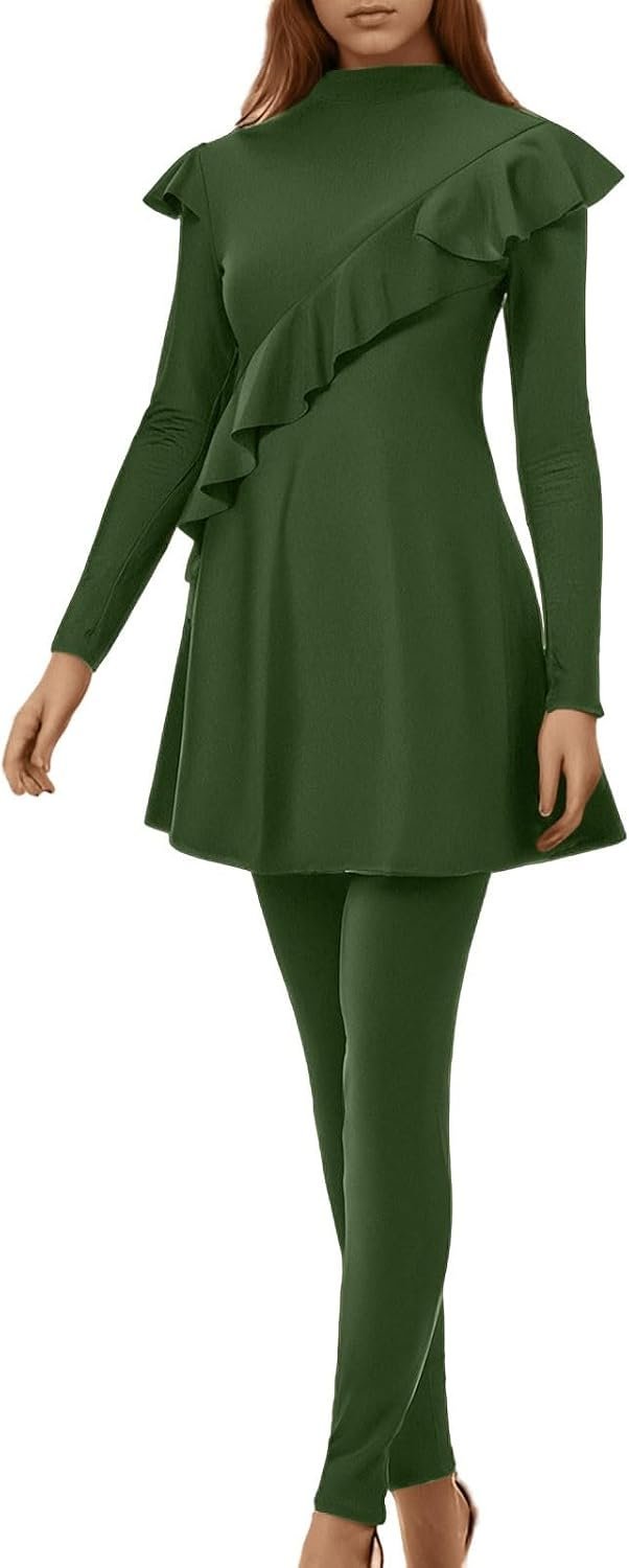 Burkini / Maillot de bain moderne 3 Pièces (Robe + Legging + Bonnet)