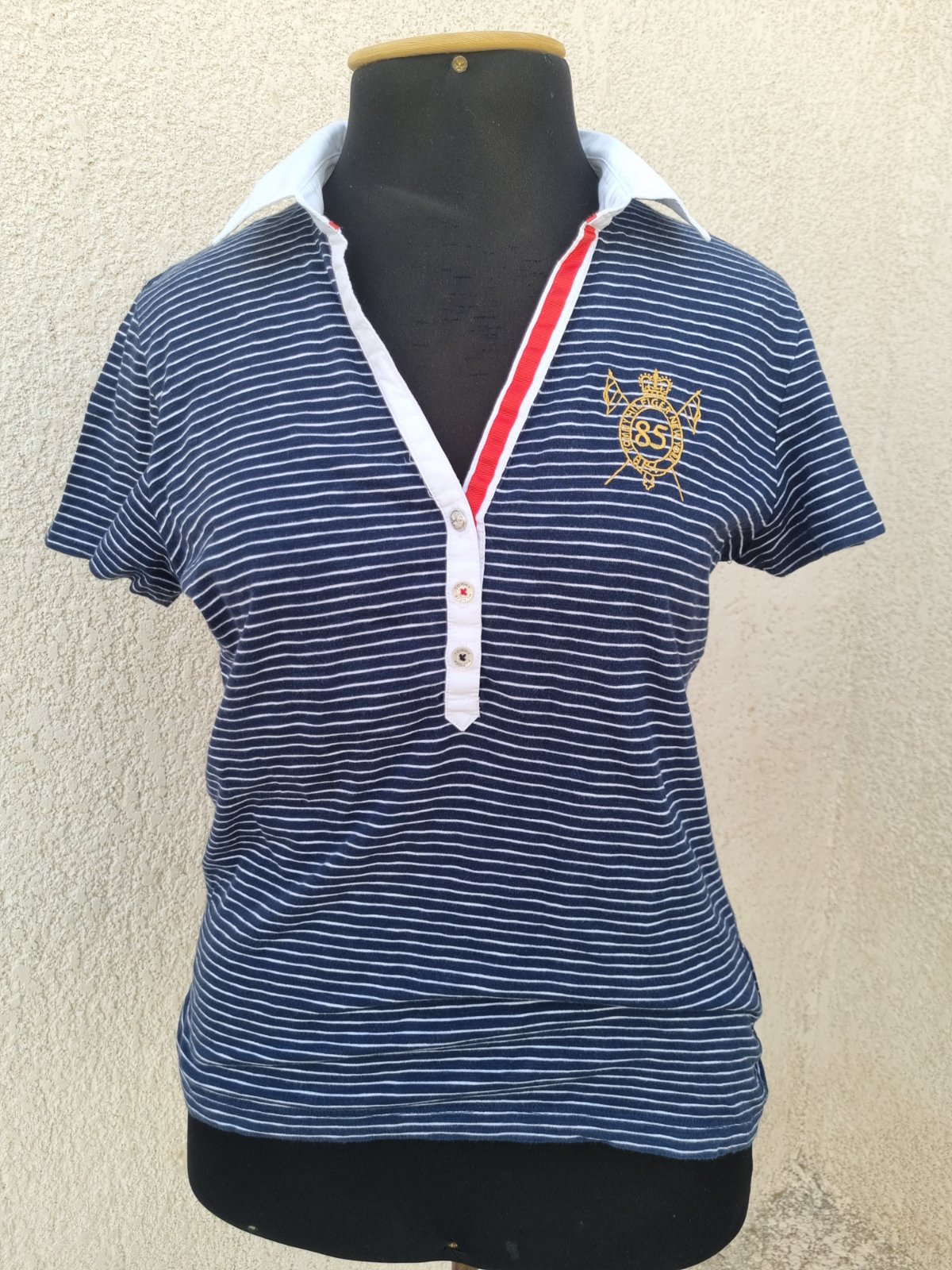 Polo Tommy Hilfiger Original Bleu Marine à Rayures (Taille L)