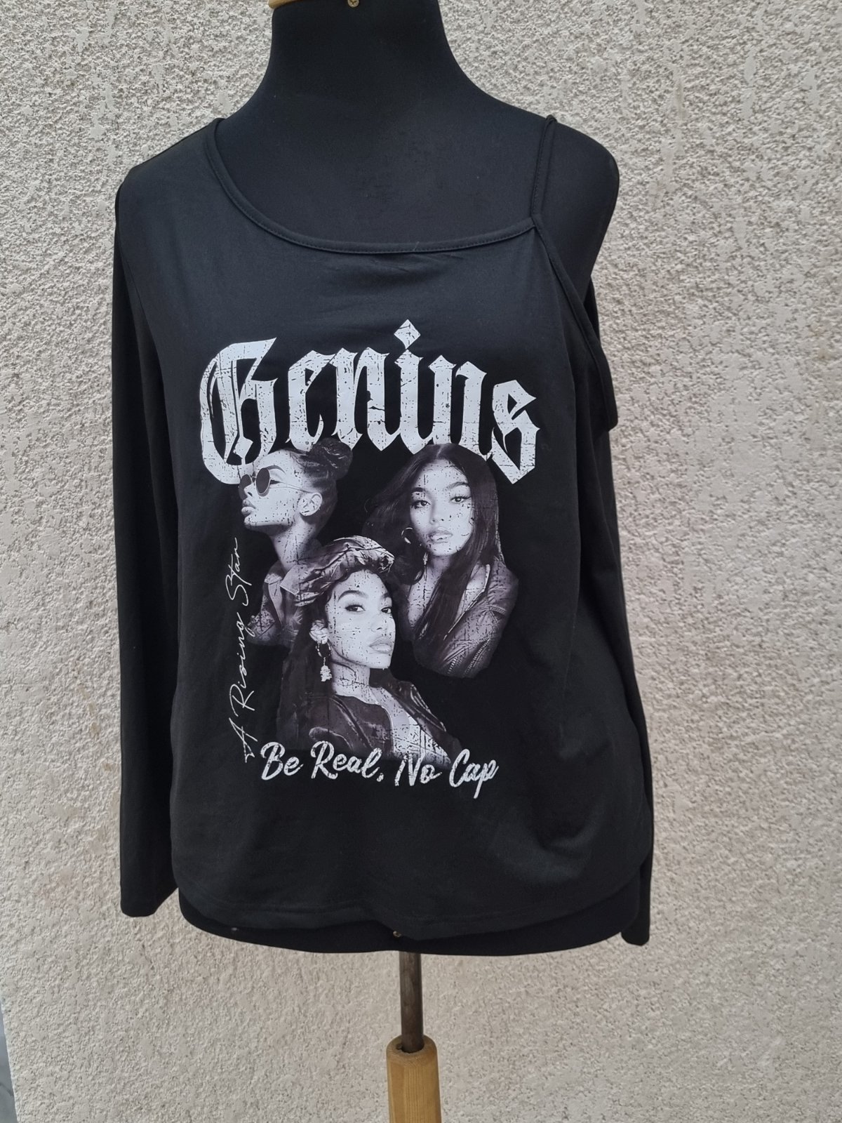 T-shirt noir SHEIN style Y2K / Crop top chic