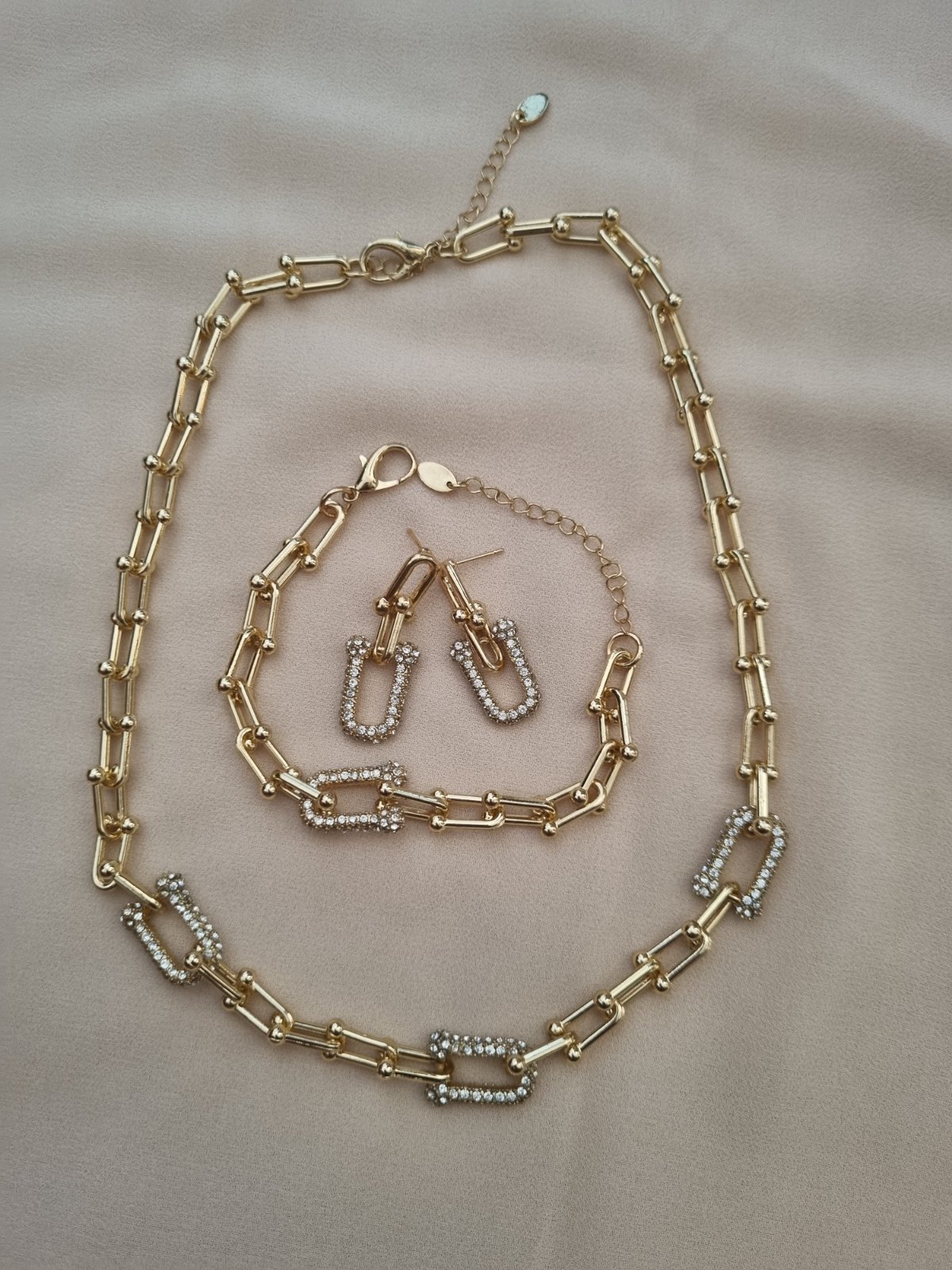 Parure Tiffany élégante 3 pièces  (Collier + Bracelet + Boucles) - NEUVE