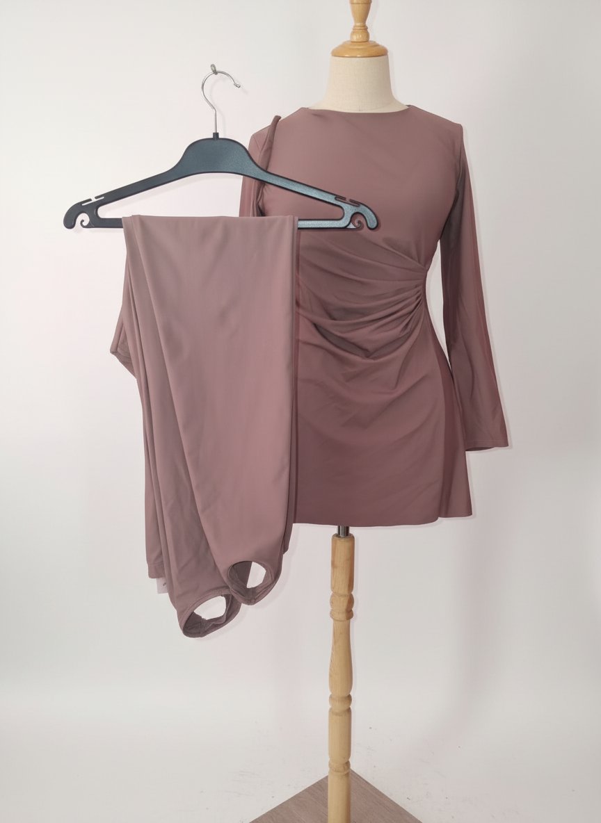 Burkini Modeste Chic Mauve Drapé - Taille XL