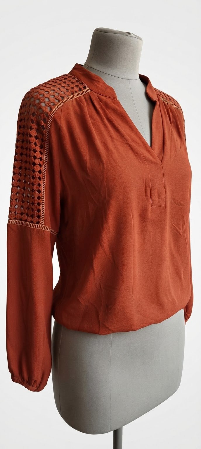 Belle blouse couleur terracotta 