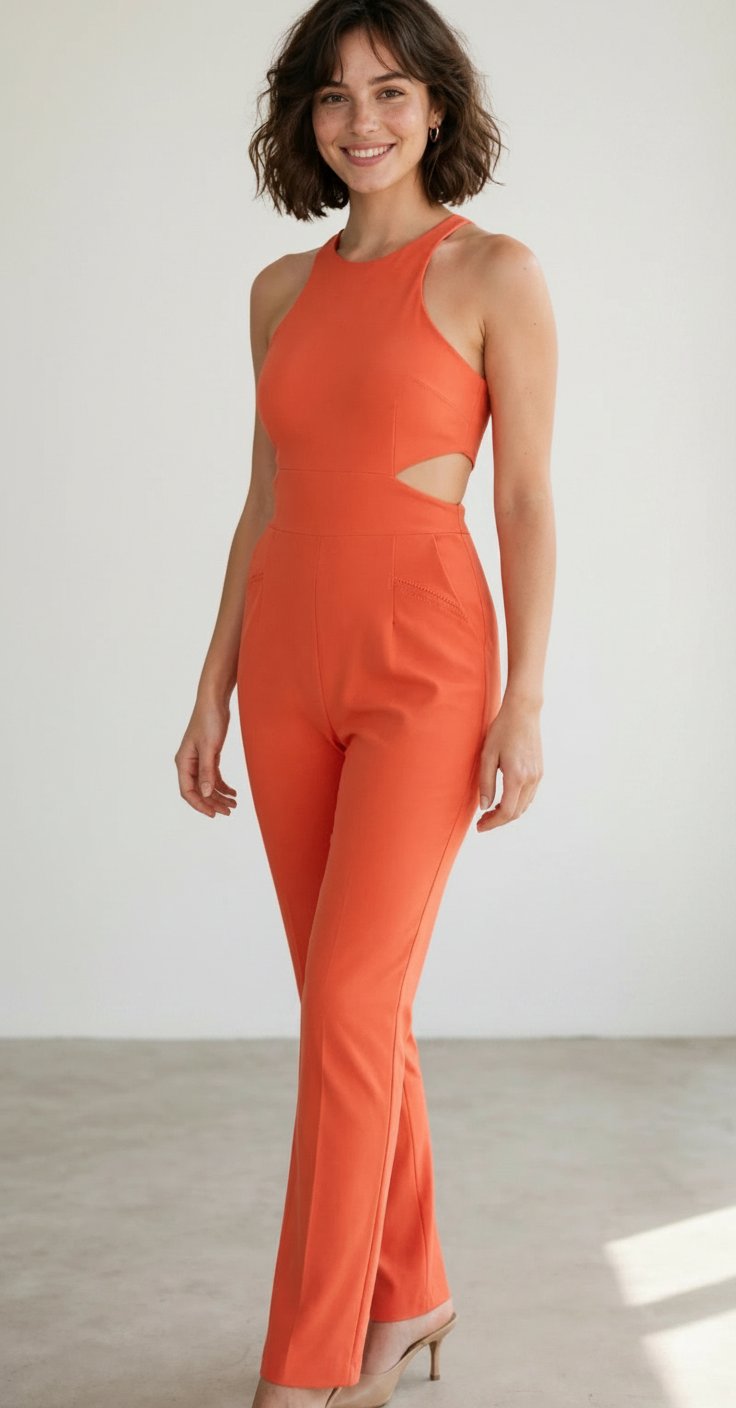 Combi Orange Corail Cut-Out - 3 Looks en 1 pièce 🔶
