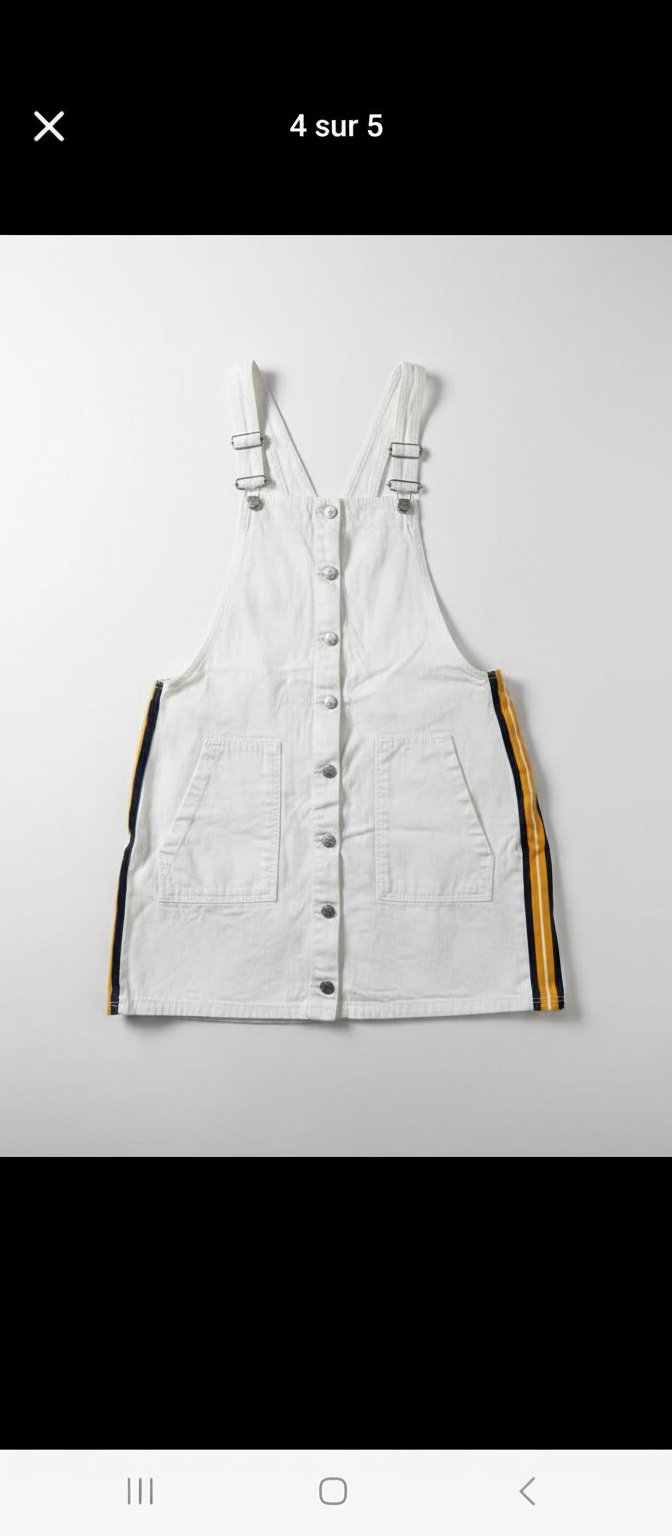 Robe salopette blanche pour femmes Bershka 