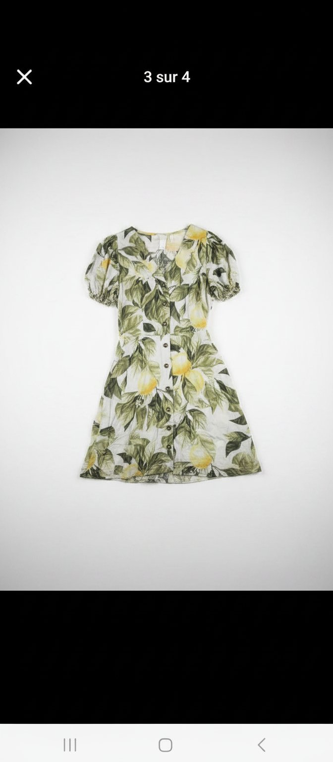 Robe fleurie verte pour femme H&M