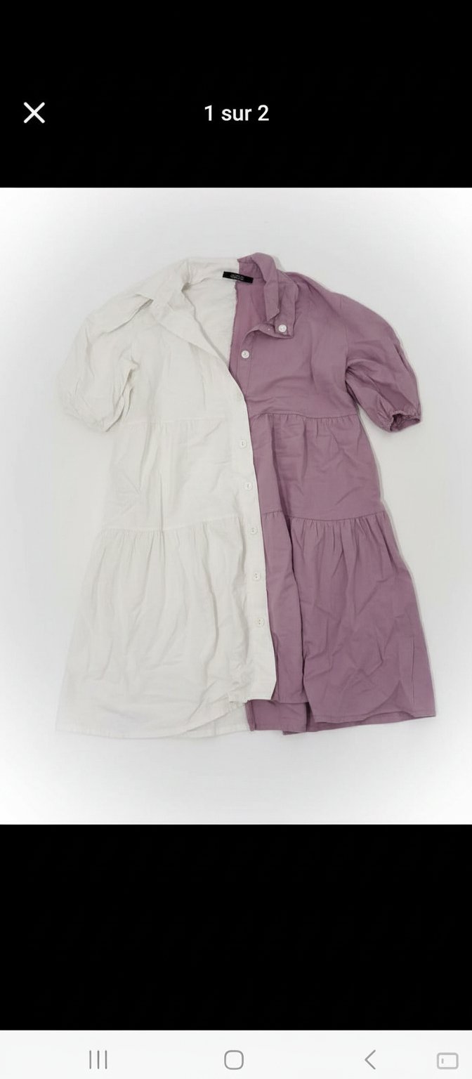 Robe chemise pour femme en double couleur 