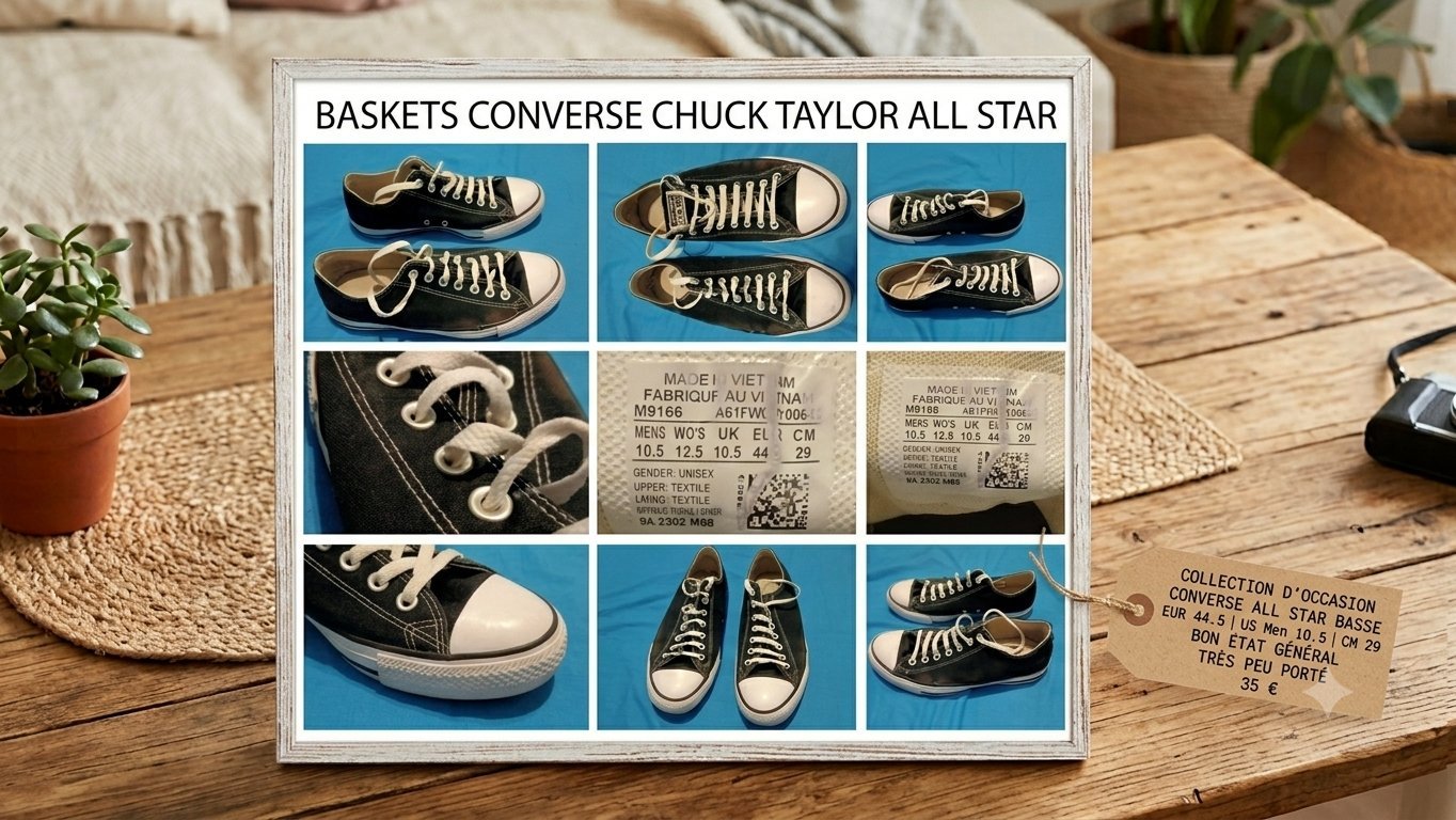 Converse Chuck Taylor All Star Noir - Pointure 44.5 EUR - Bon État