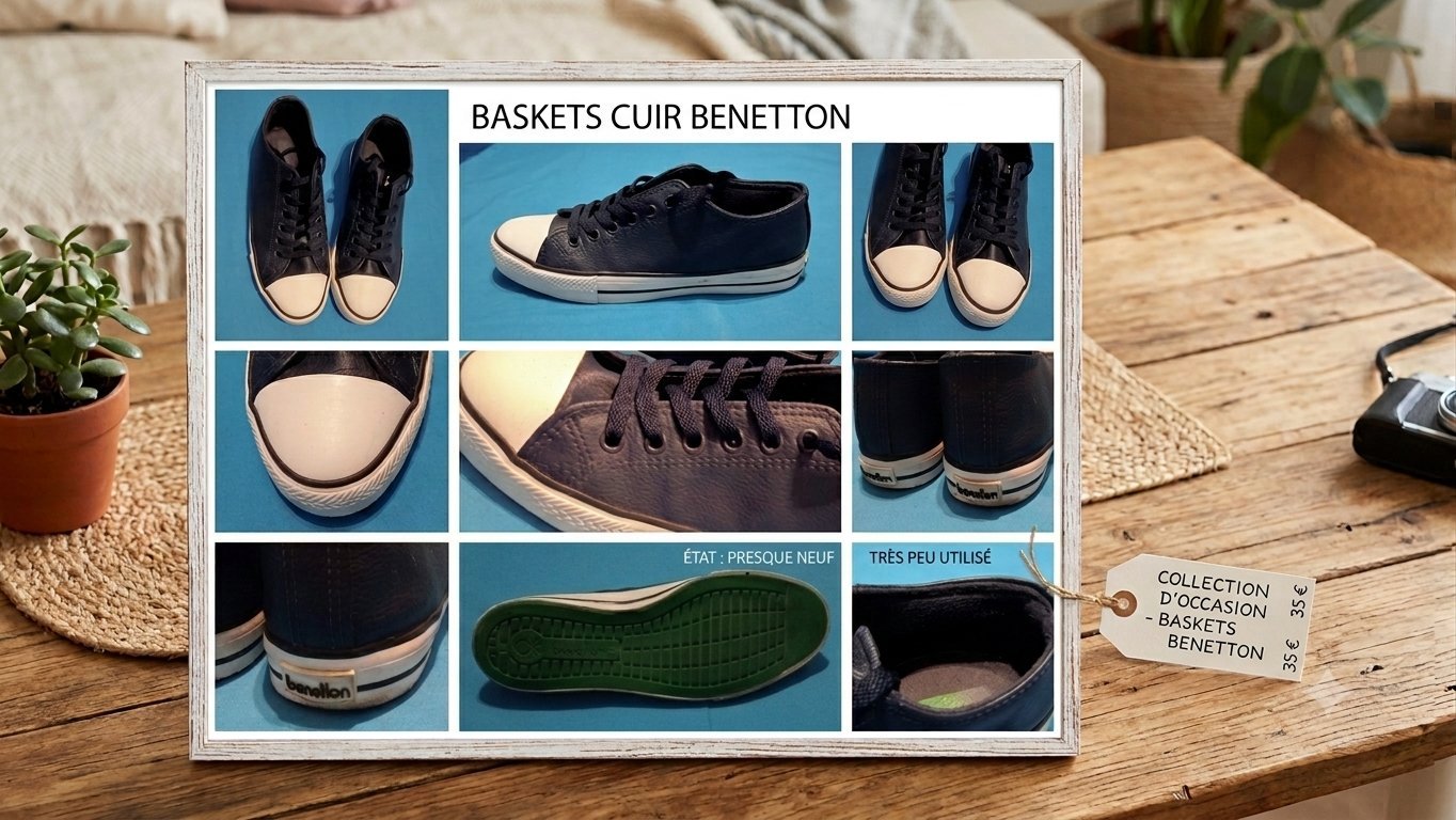 Basket cuir Benetton