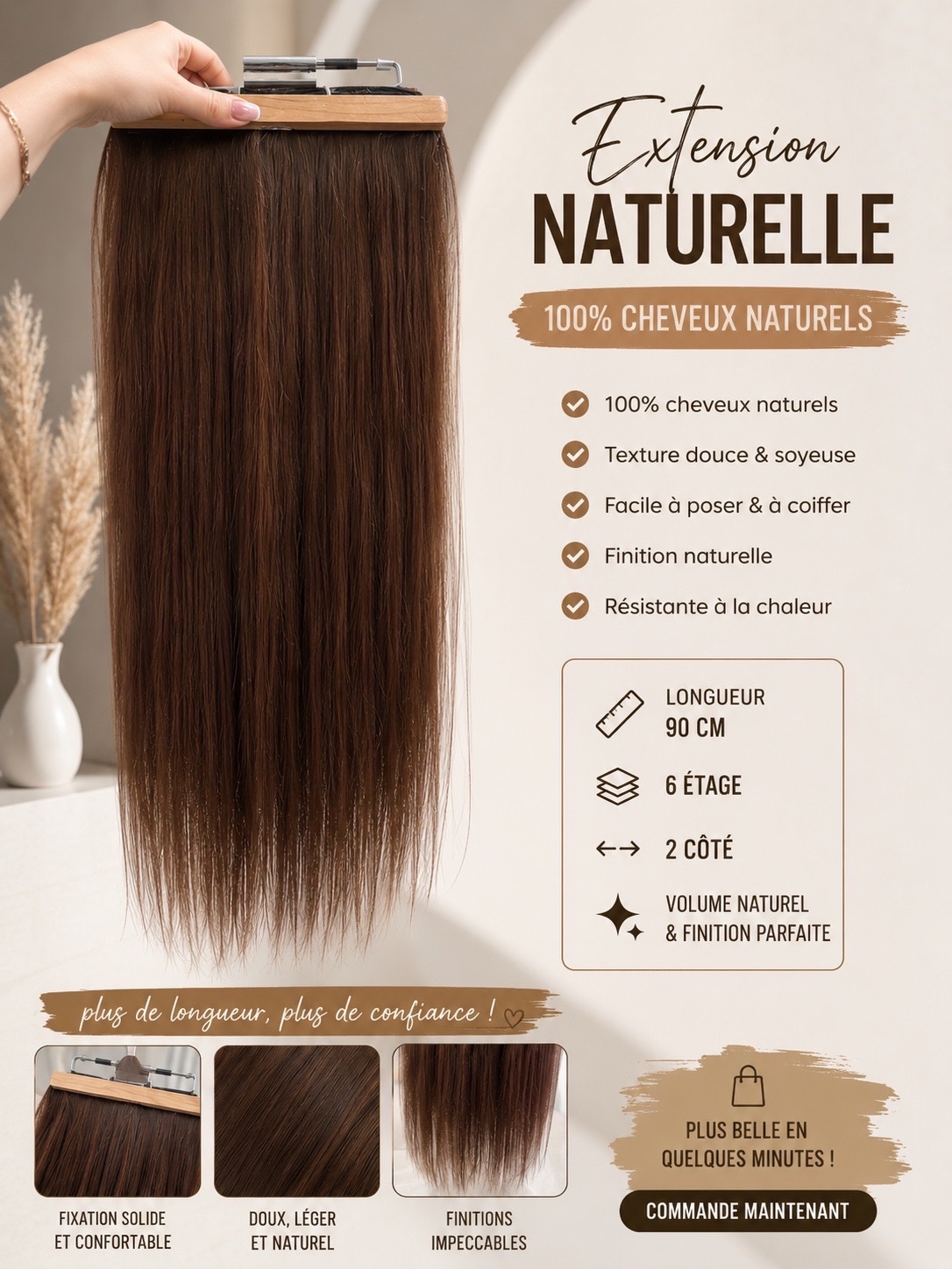 Extension naturelle 90cm 6 étage et deux coté 