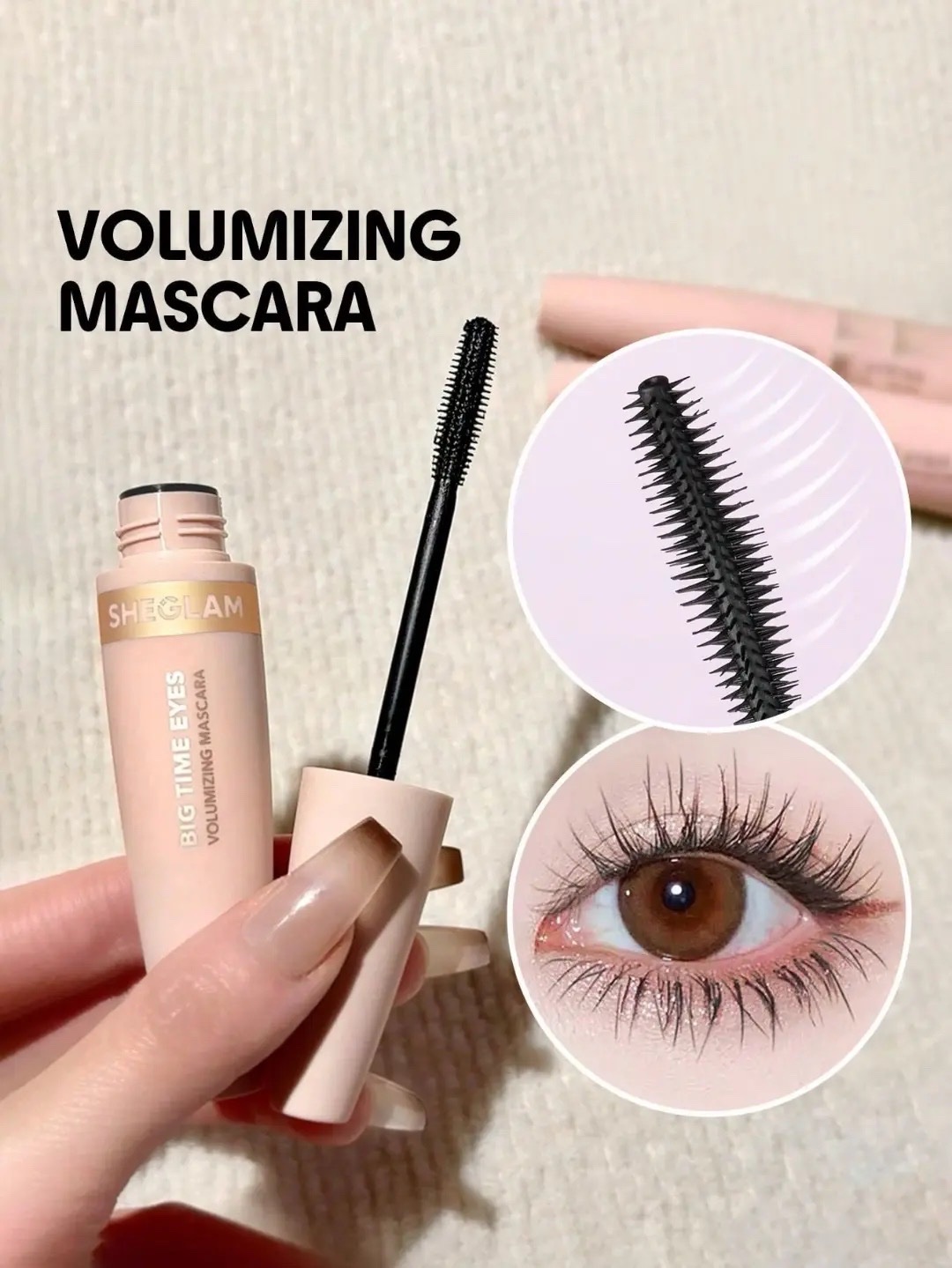 Mascara est le modèle Big Time Eyes Volumizing de la marque SHEGLAM.