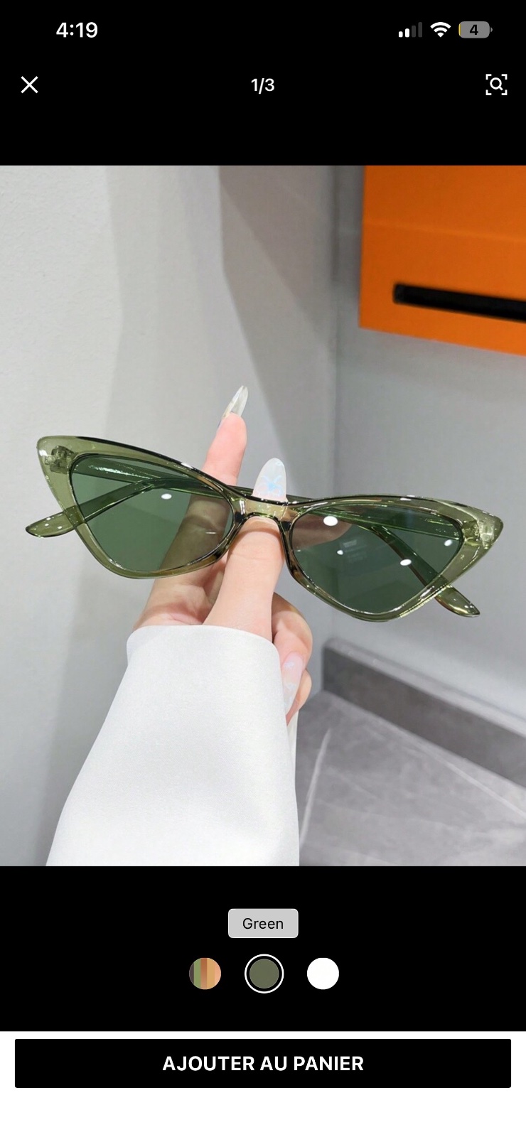 Sunglasses unisex cat eye green 