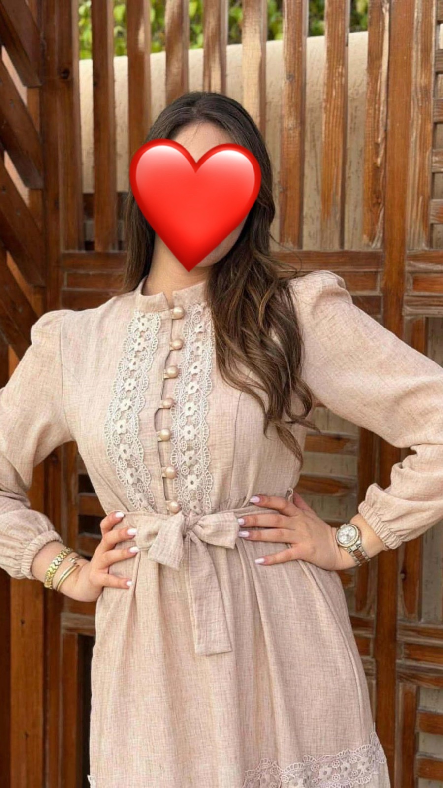 Robe longue beige