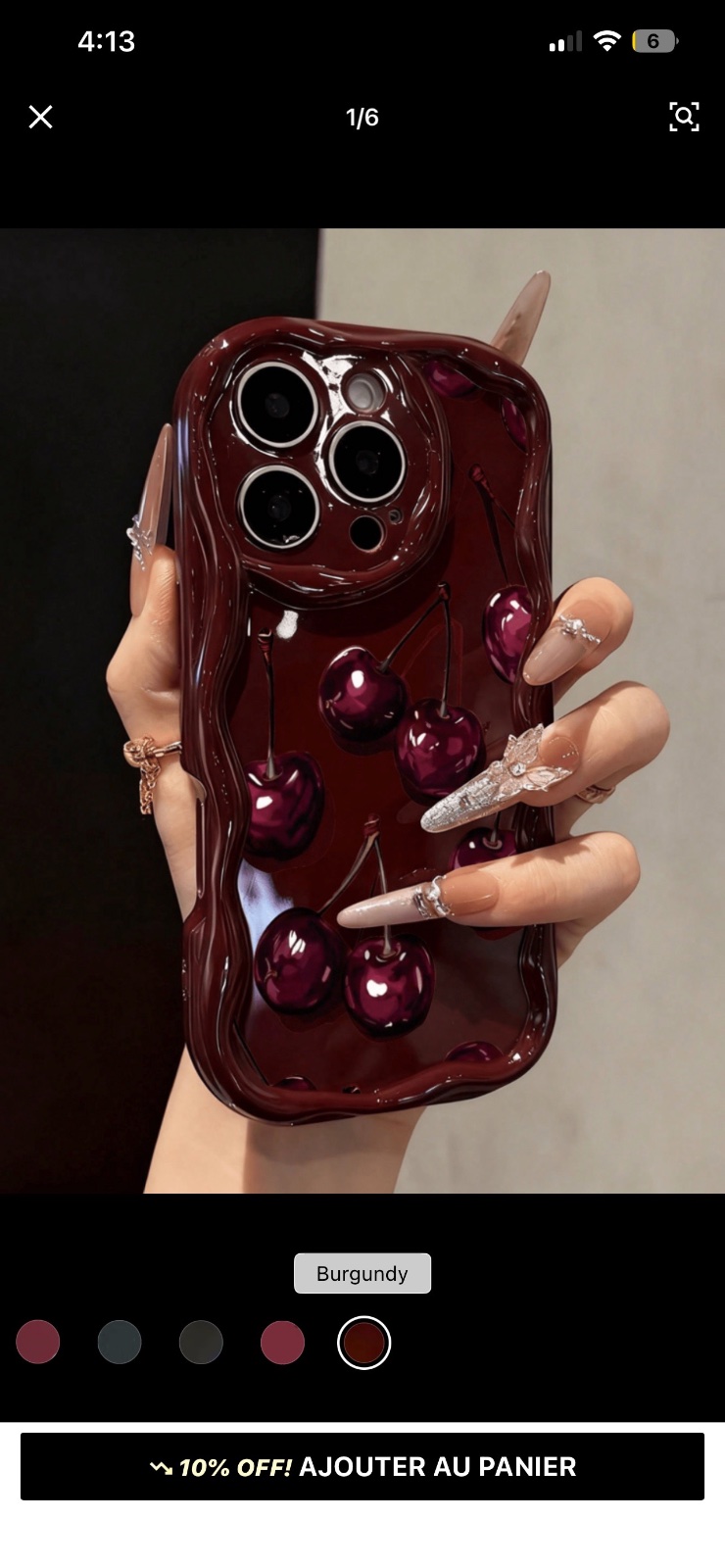 Cache telephone style burgundy cherry de iphone 15 pro max 