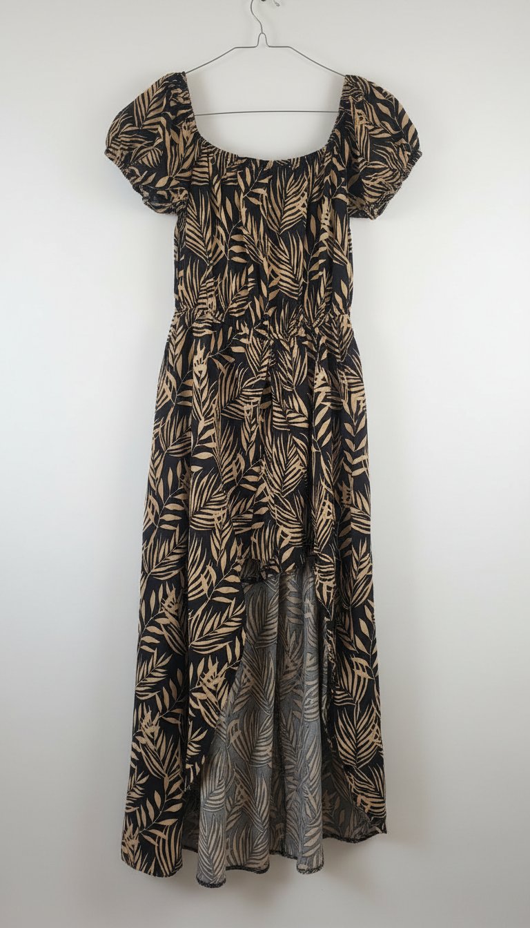 Robe longue asymétrique à imprimé feuillage - Primark