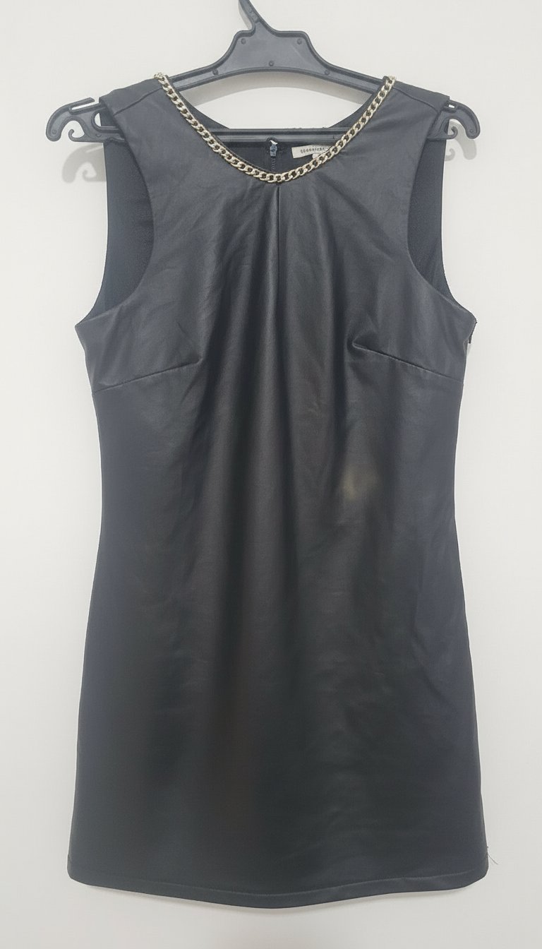 Robe courte simili cuir noir Classic Tricot – M/L