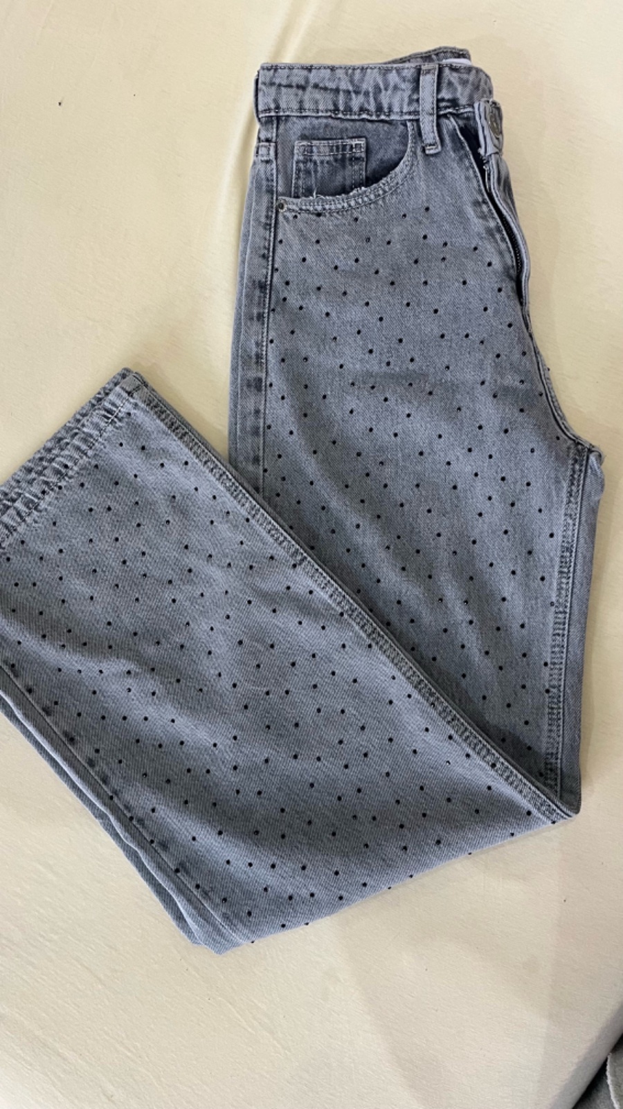 Jean gris à strass