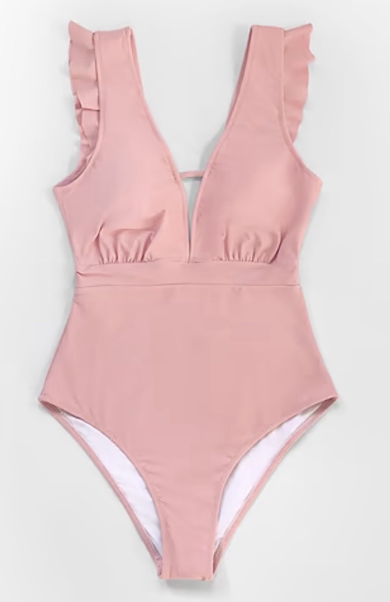 Maillot de bain une pièce rose, très chic et élégant ✨