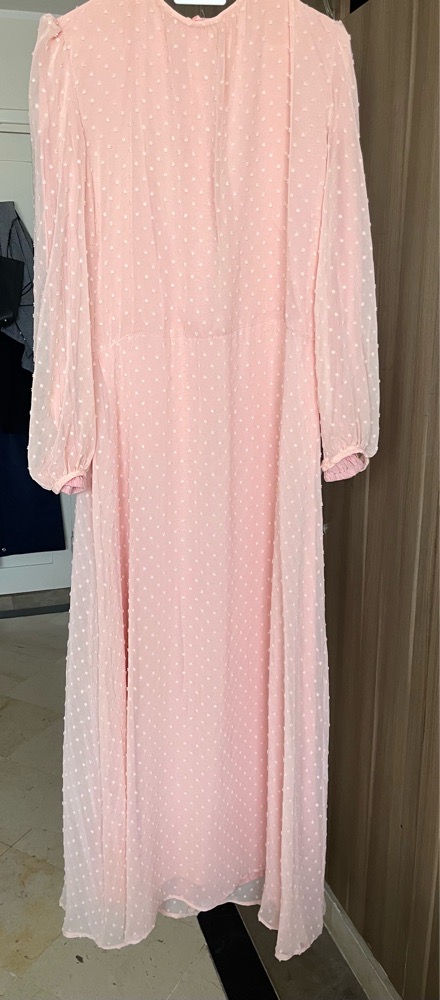 🌸 Robe longue rose poudré à pois 🌸