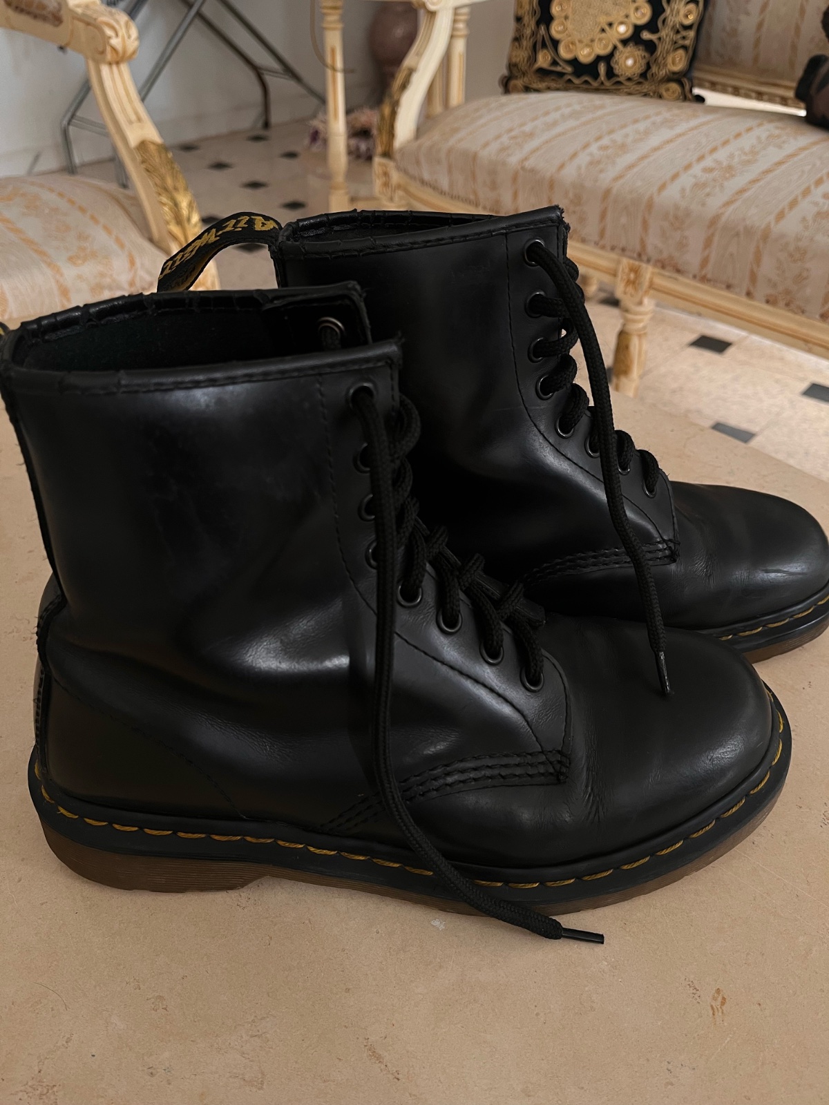 Dr marten black leather