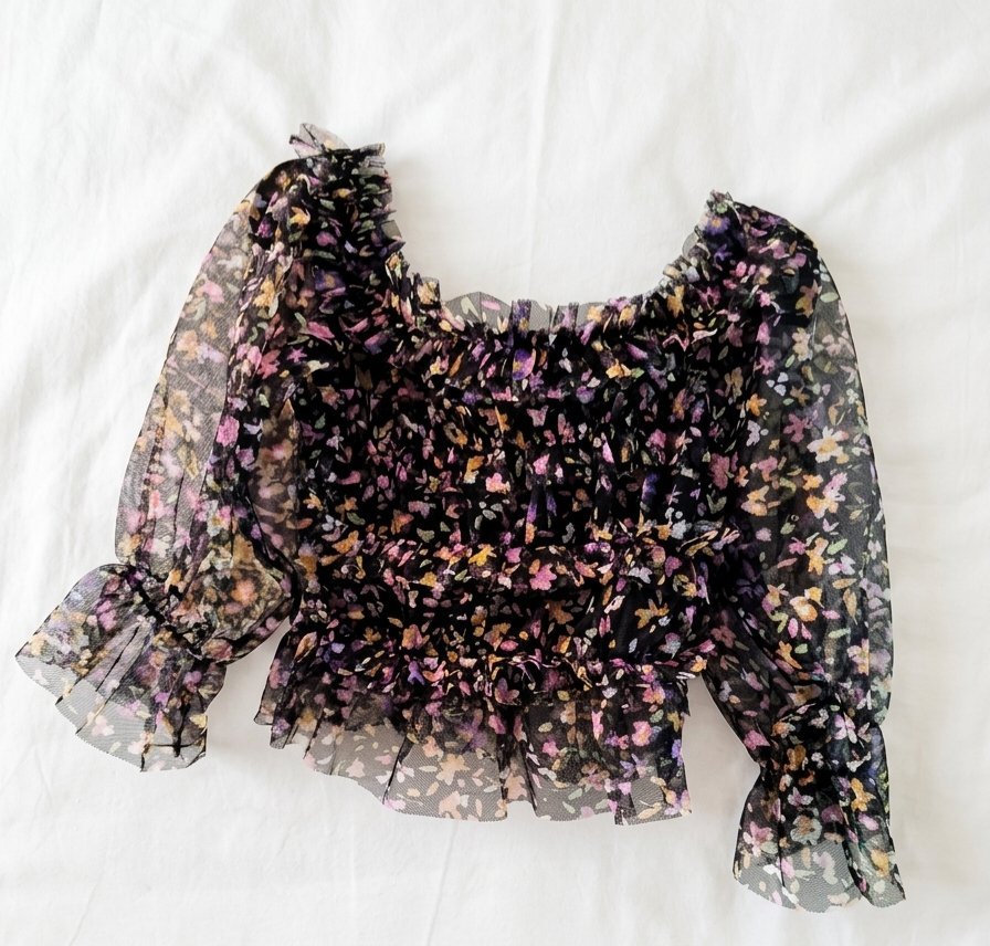 Top fleuri en mousseline  