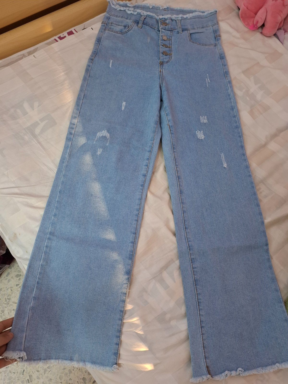 Pantalon large bleu
