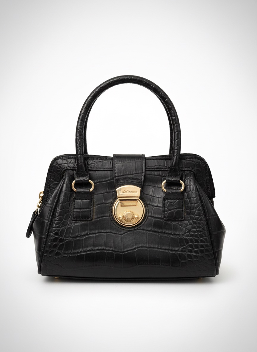 Sac noir croco