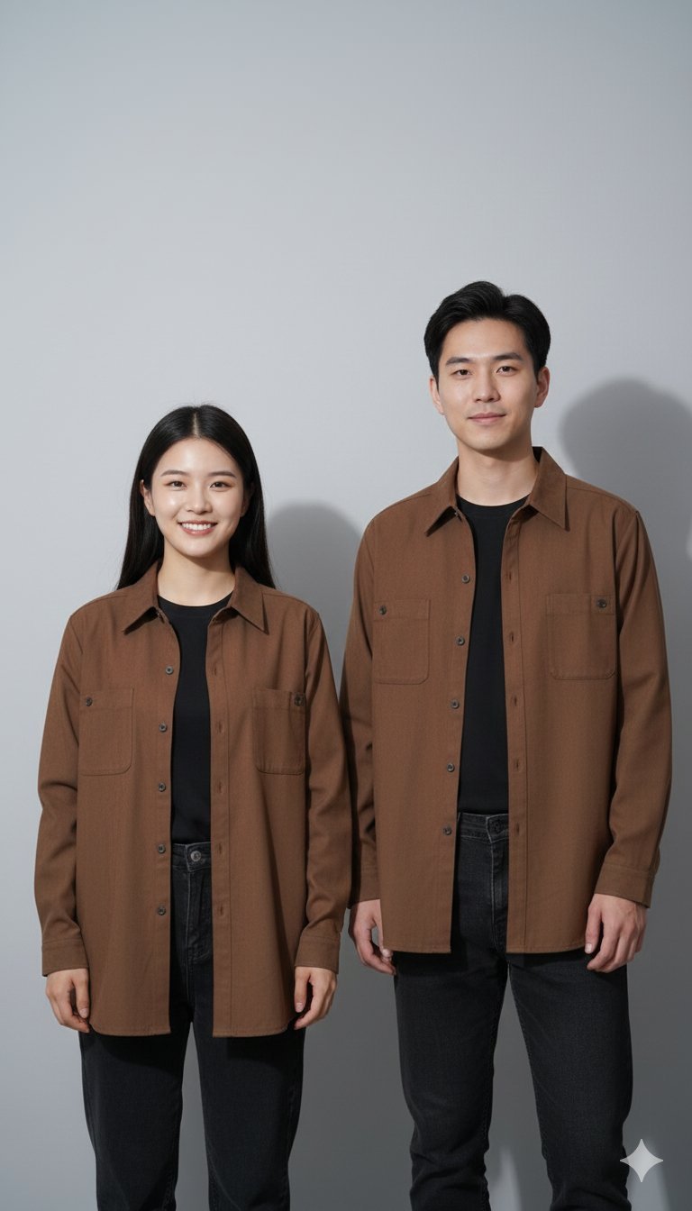 Chemise en suédine marron terreux