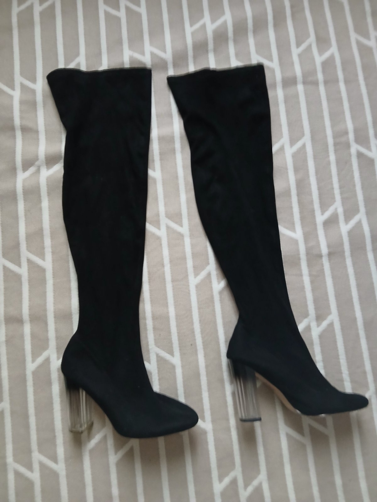 Bottes noir talons transparents