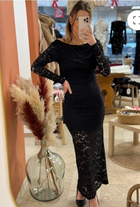 Robe longue dentelle h&m