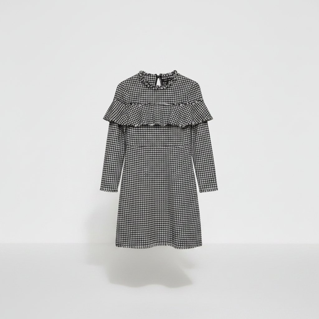 Robe Zara Robe courte en tweed  Zara avec volants