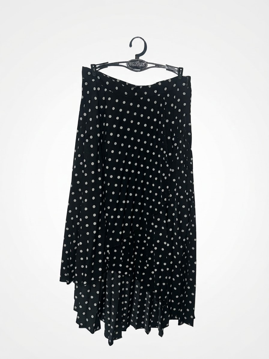 Jupe polka dot plissée et à effet portefeuille